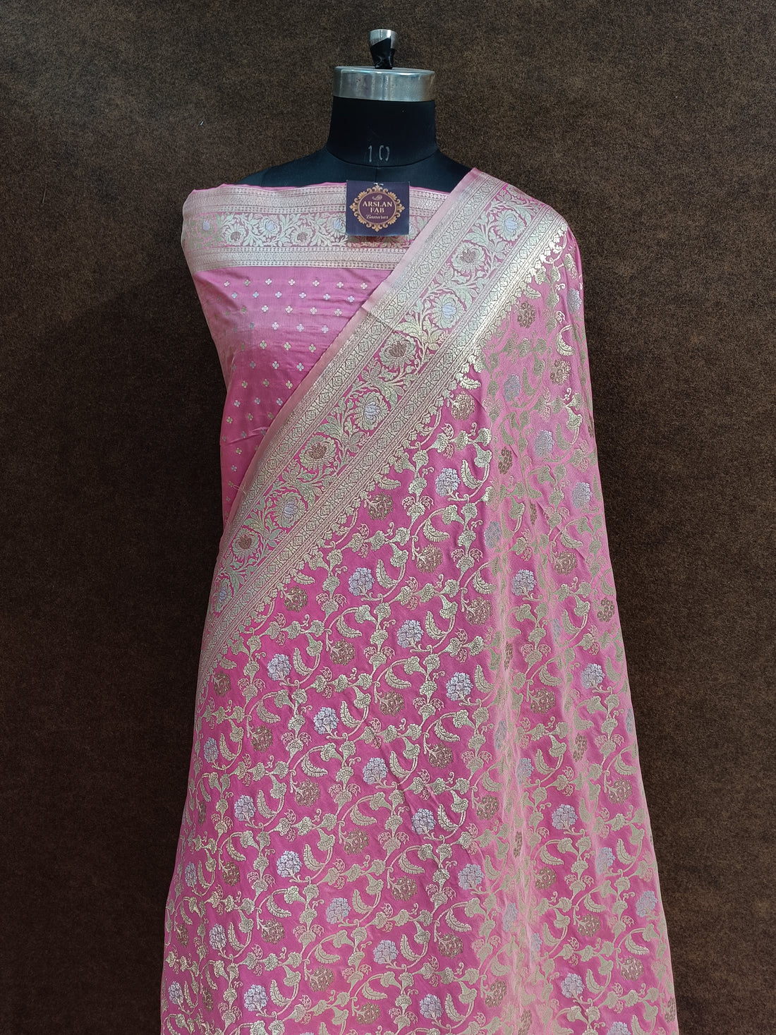 Banarasi Pink Pawri Silk Saree