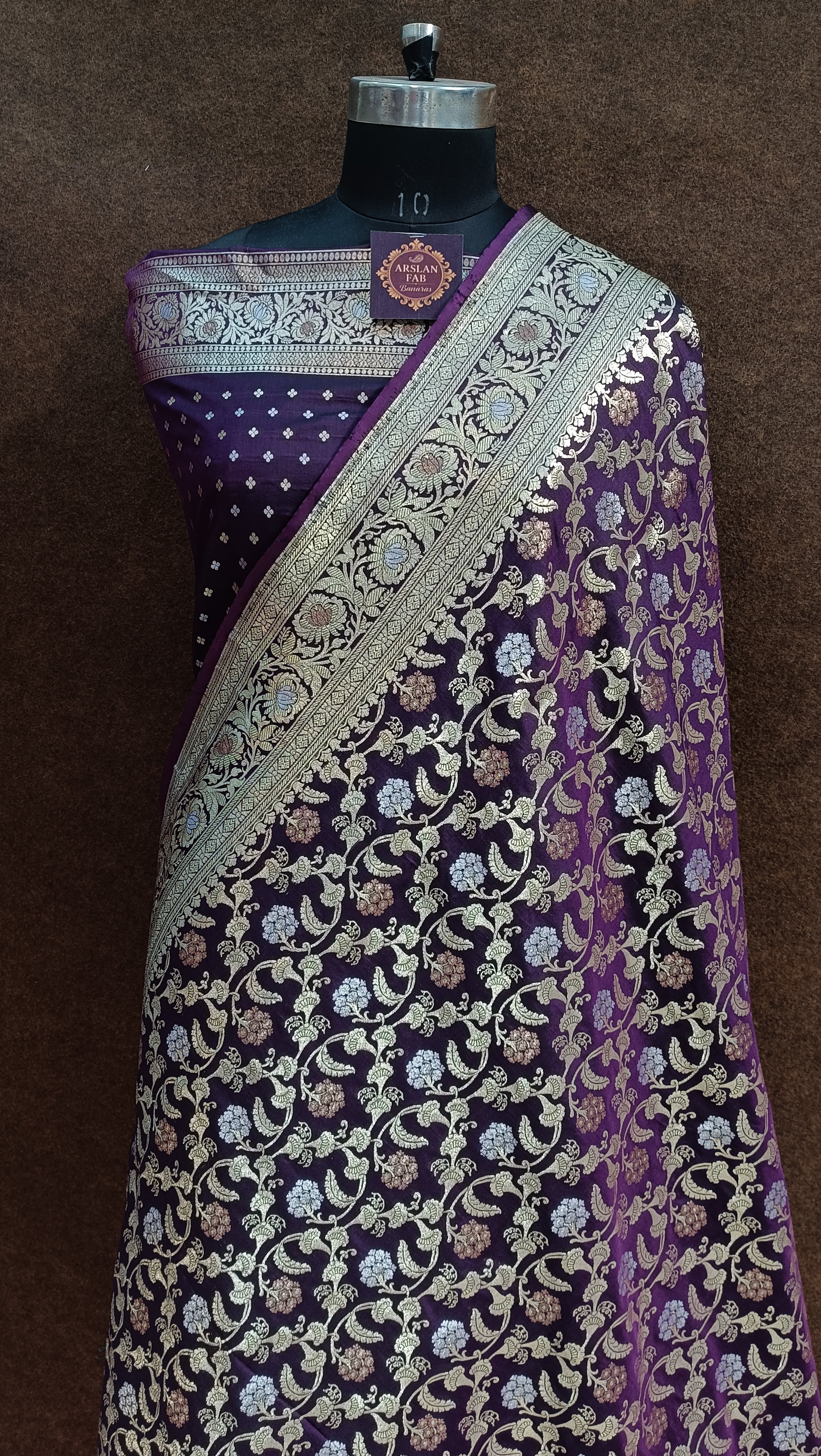 Banarasi Purple Pawri Silk Saree