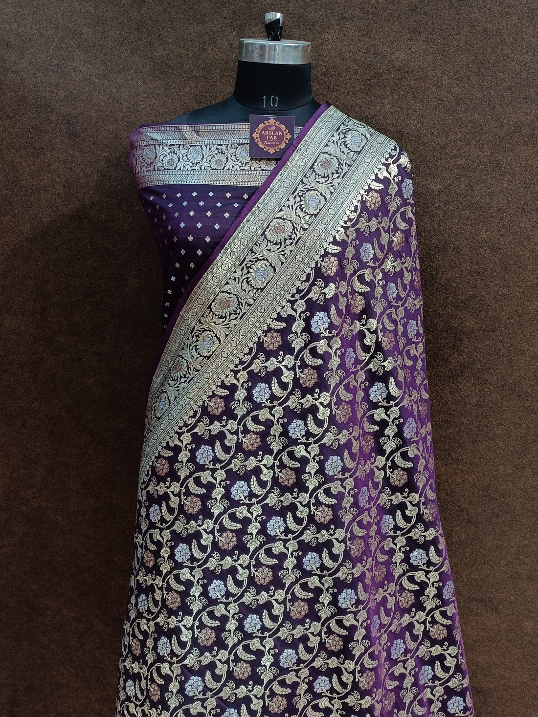 Banarasi Purple Pawri Silk Saree