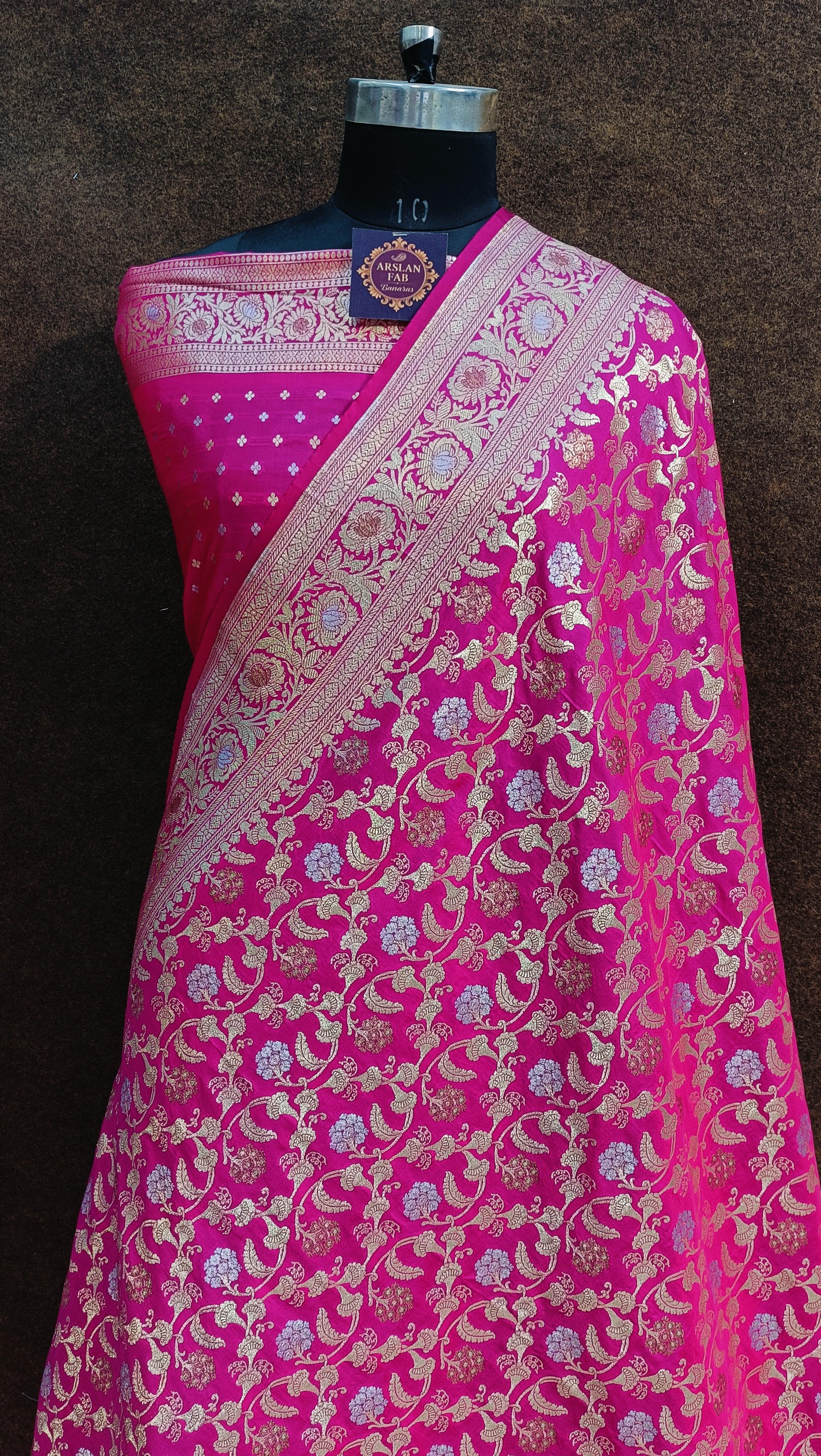 Banarasi Rani Colour Pawri Silk Saree