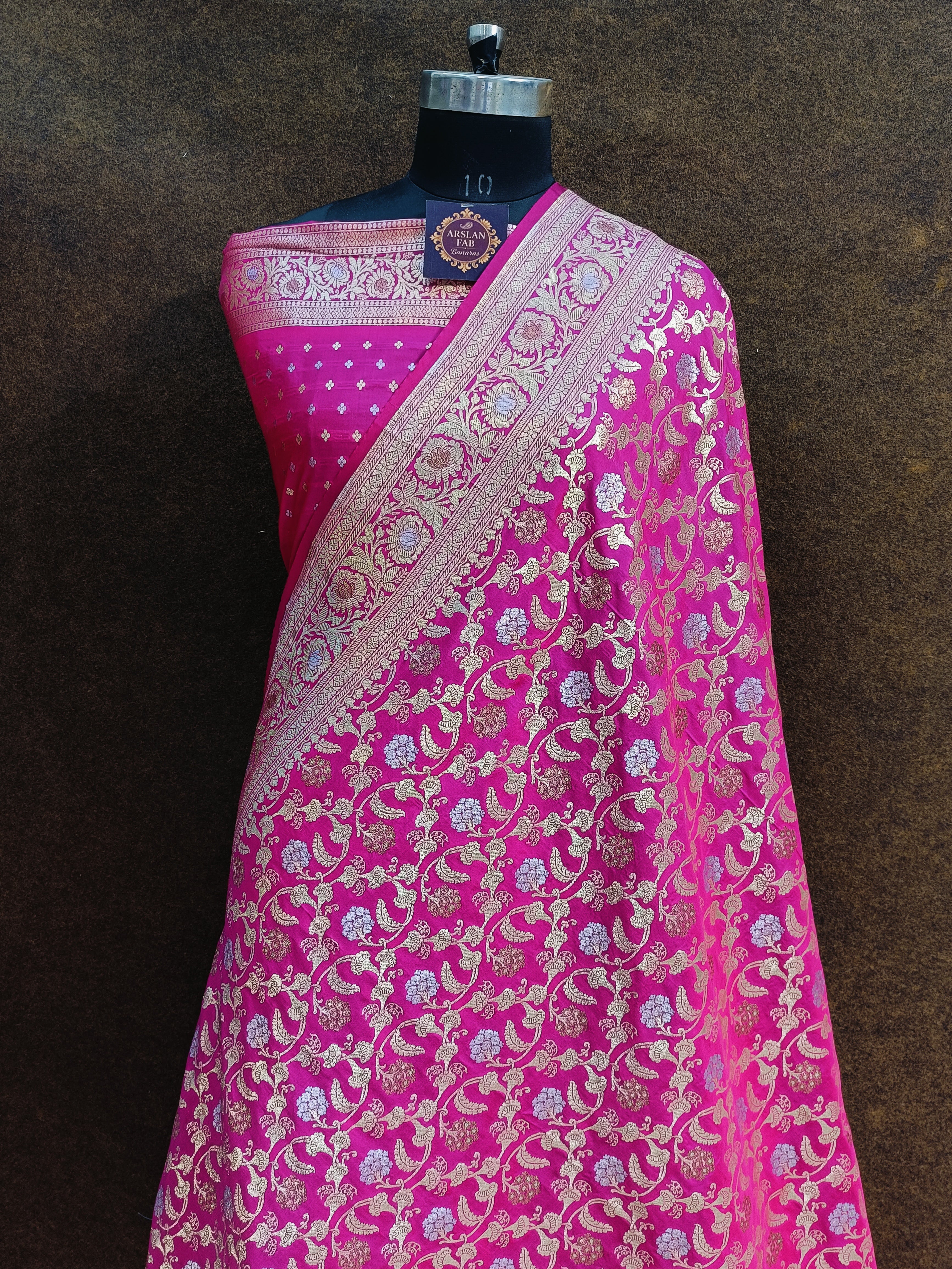 Banarasi Rani Colour Pawri Silk Saree