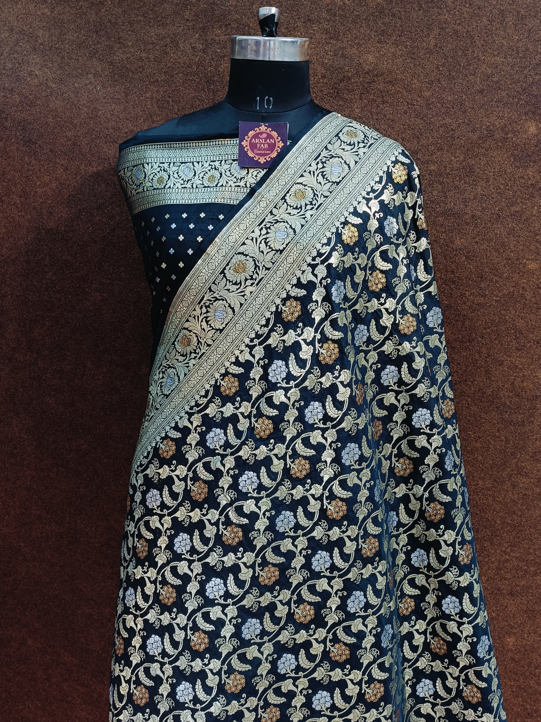 Banarasi Black Pawri Silk Saree