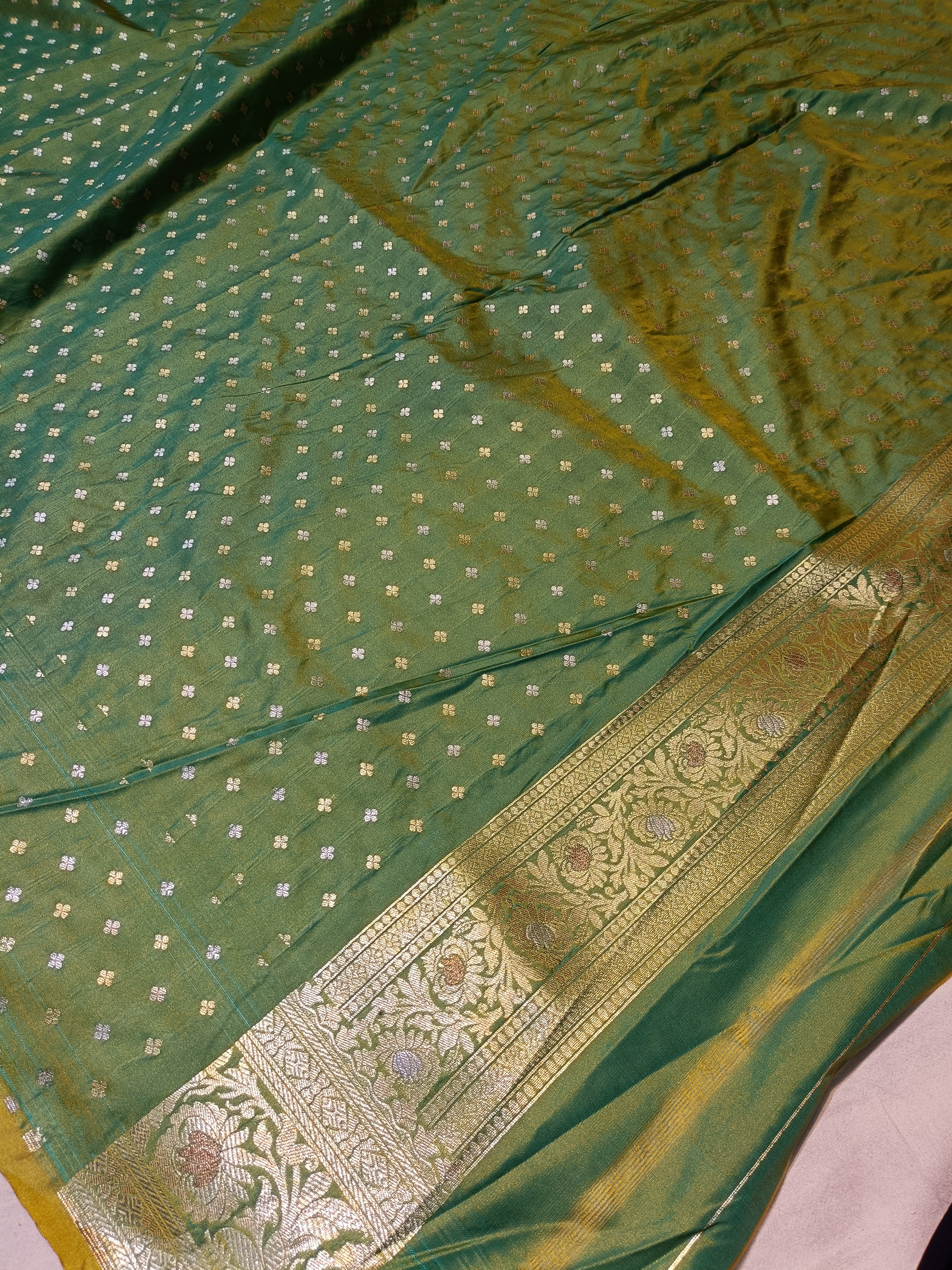 Banarasi C Green Pawri Silk Saree