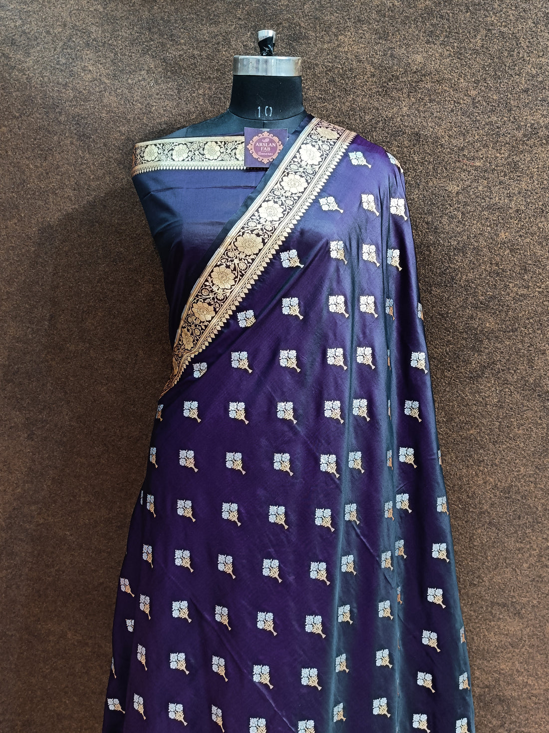 Banarsi Purple Colur  With Silver Zari Meenaa Saree