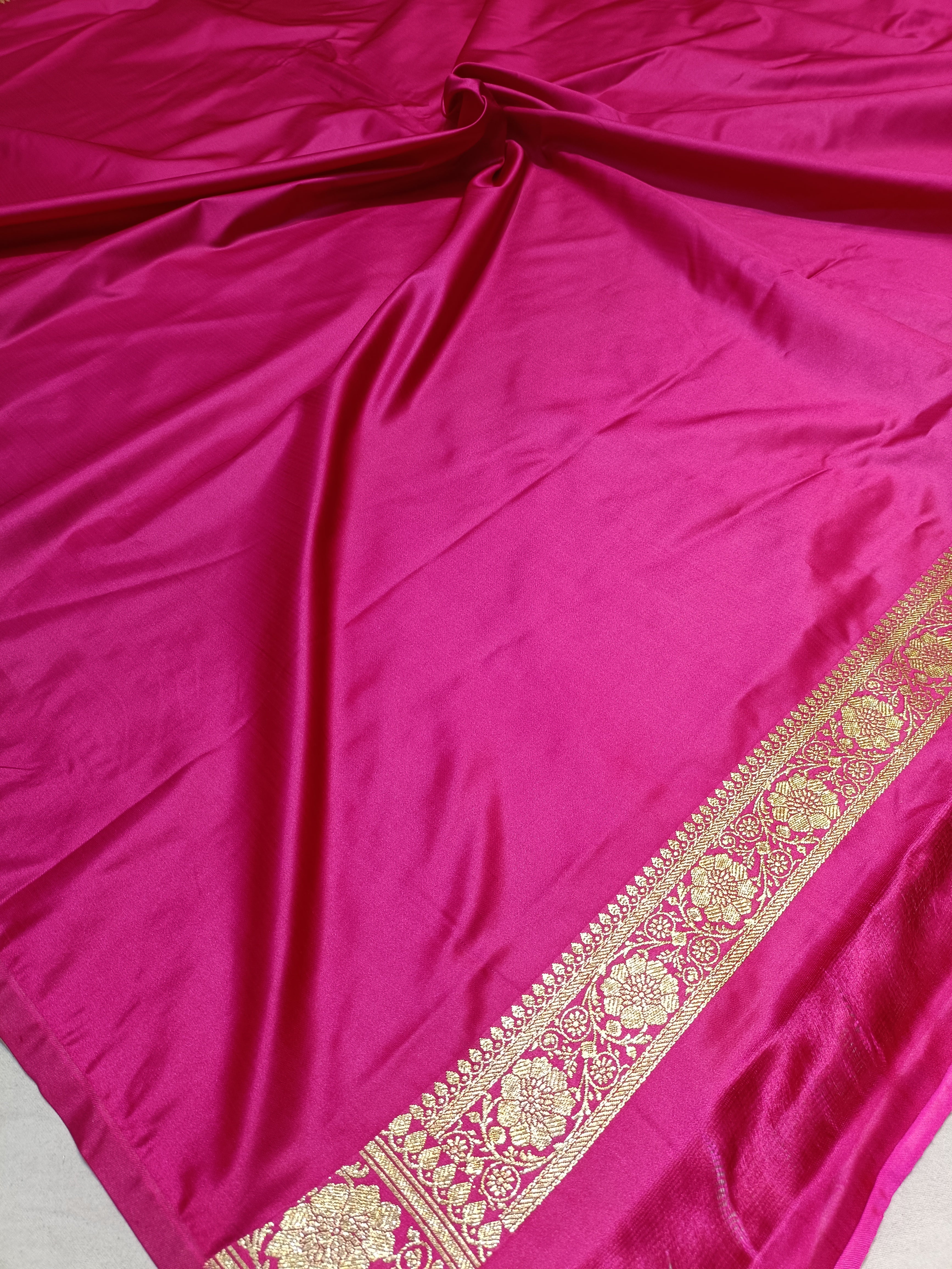 Banarasi Rani Colur Silver Zari Meena Saree