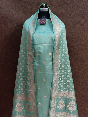 Banarasi Mashru Silk C green Suit