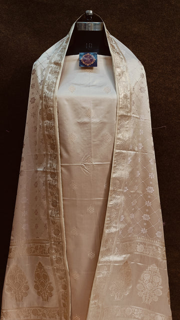Banarasi Mashru Silk Creem Suit