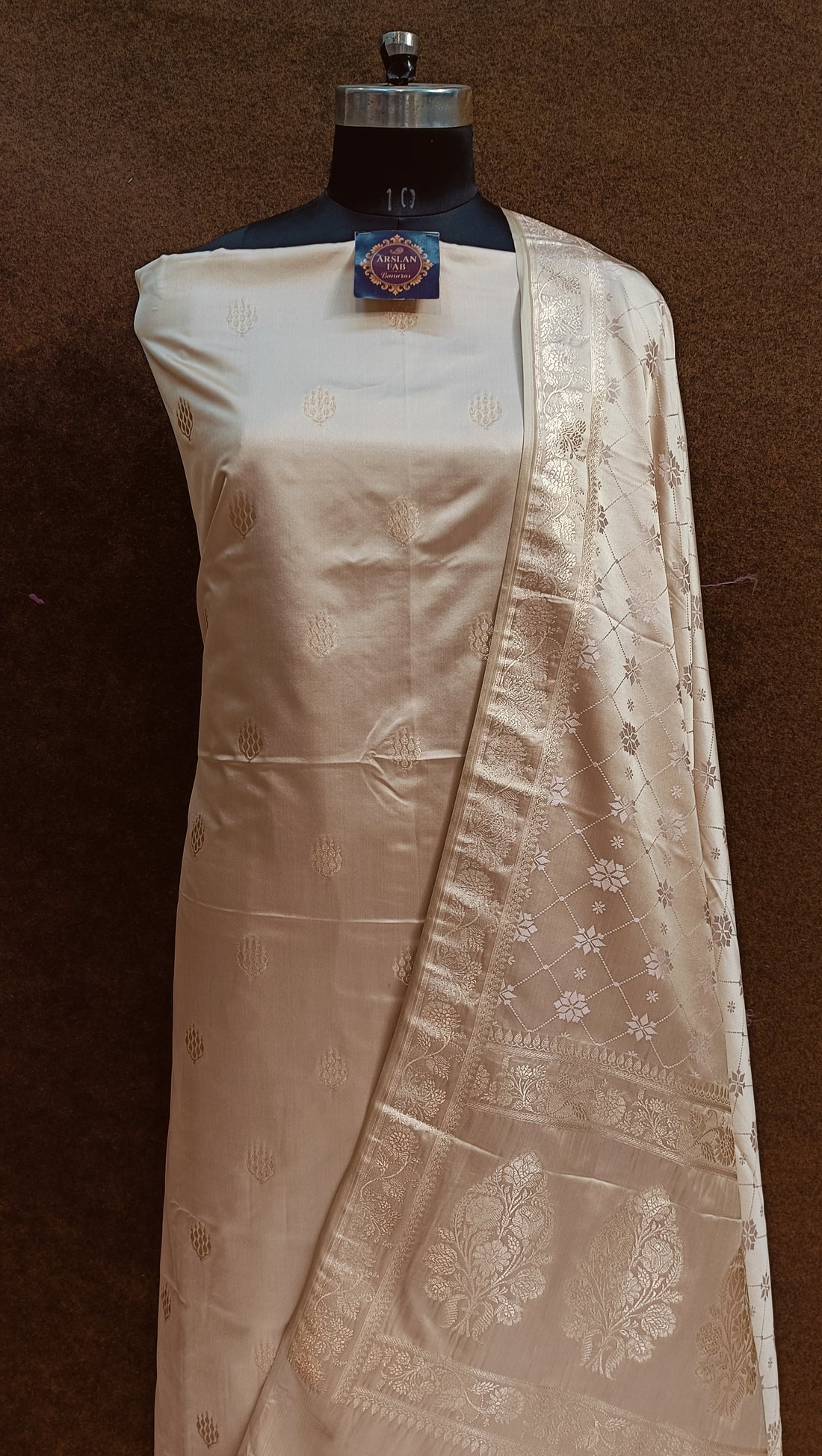 Banarasi Mashru Silk Creem Suit