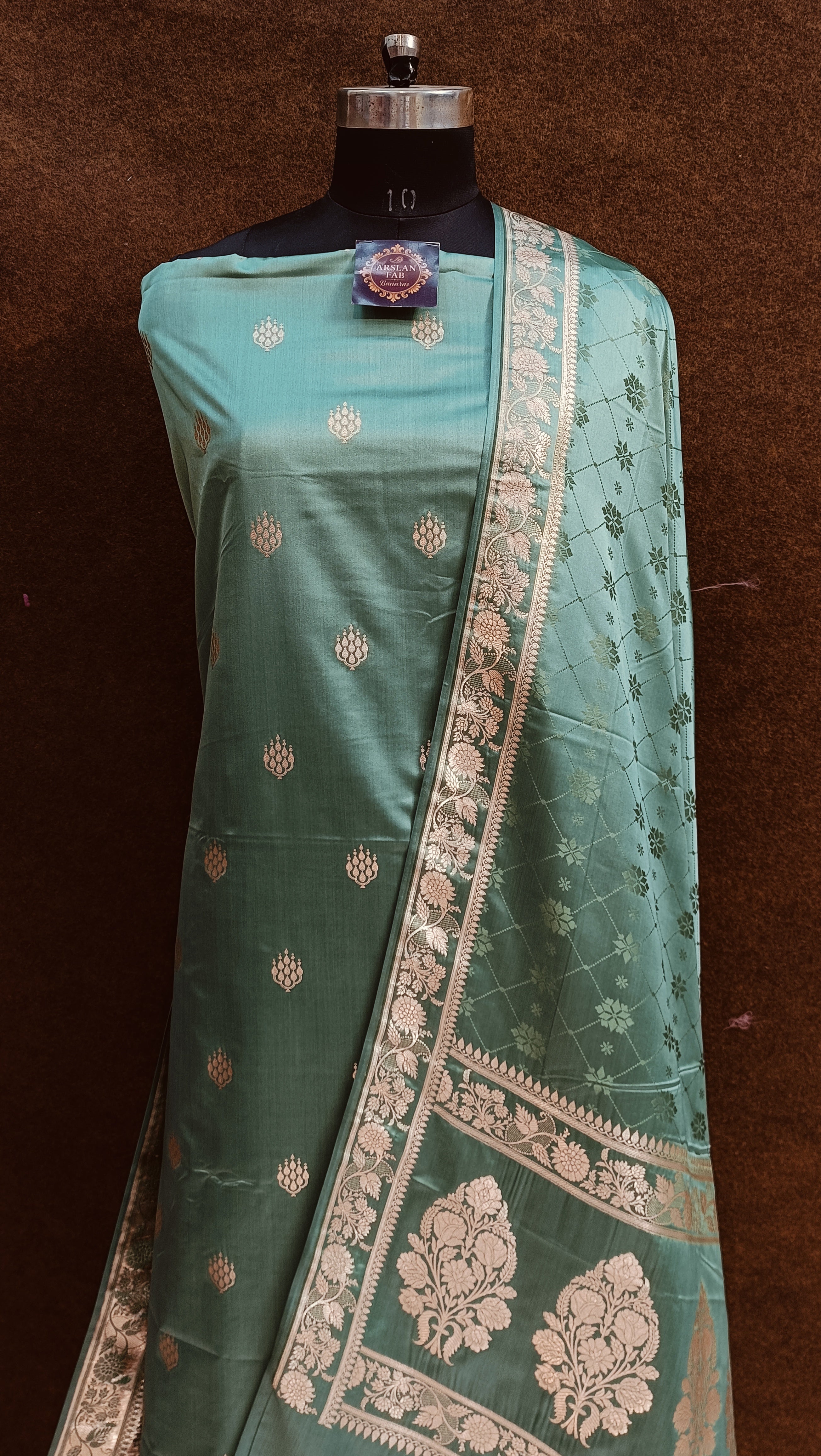 Banarasi Mashru Silk D Pista Suit