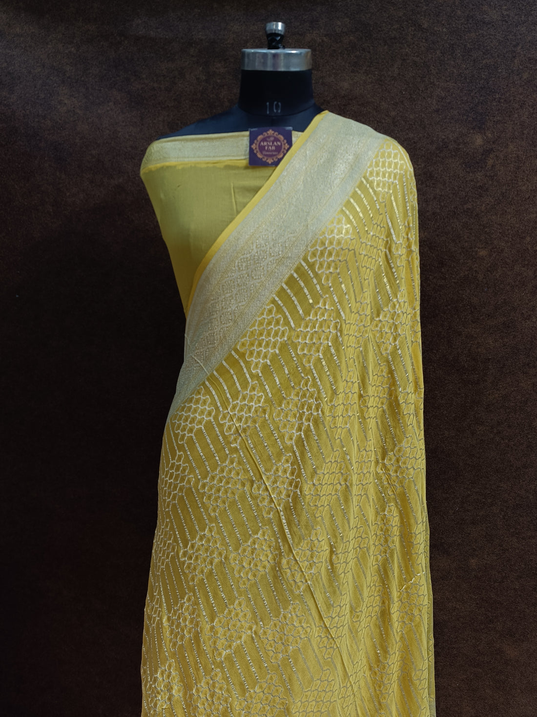 Banarasi pure Georjette Yellow Saree