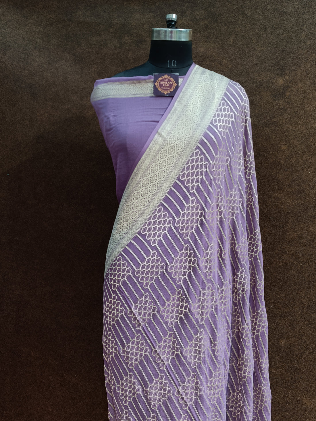 Banarasi Pure Georjette Purple Saree