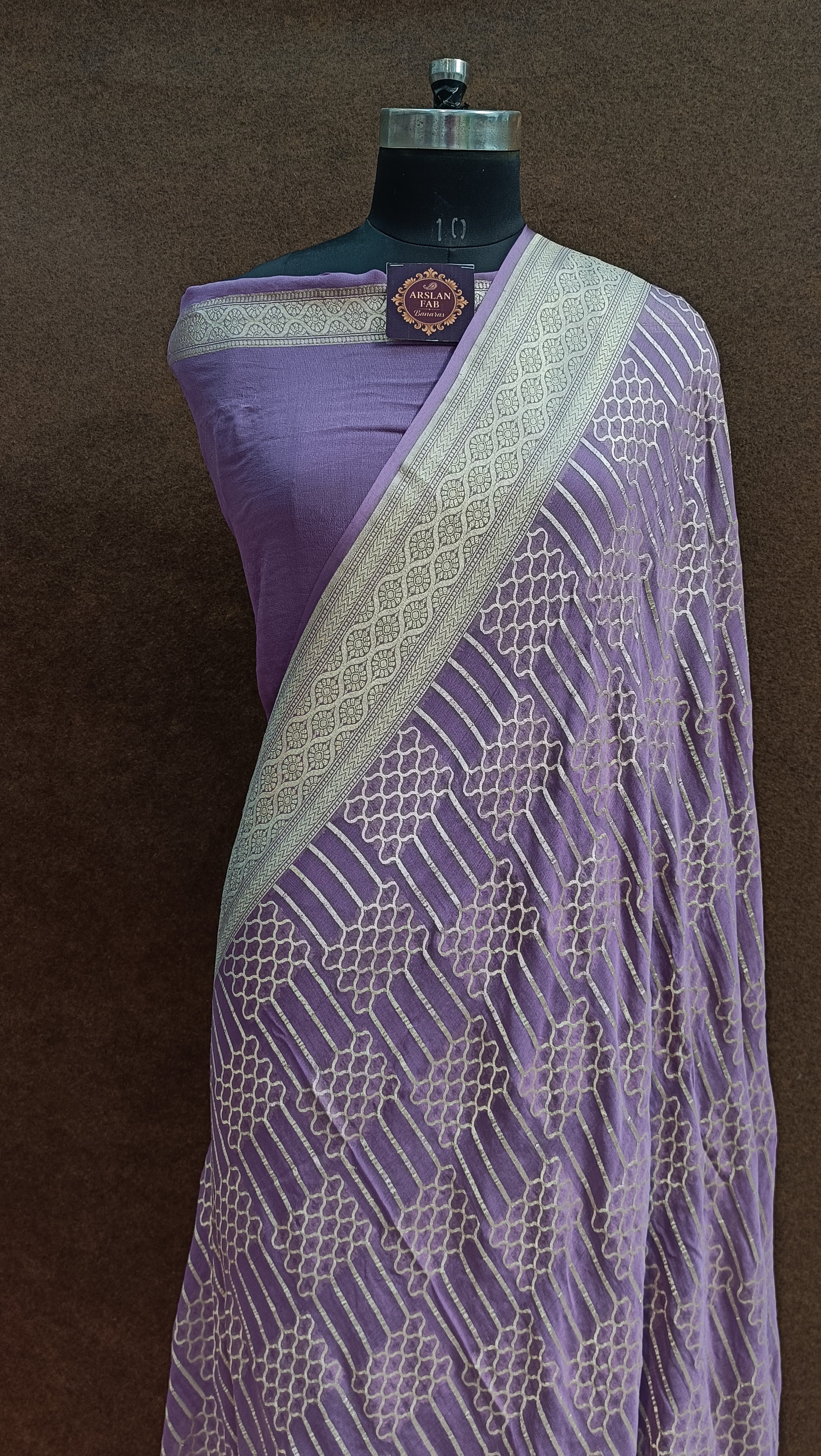 Banarasi Pure Georjette Purple Saree