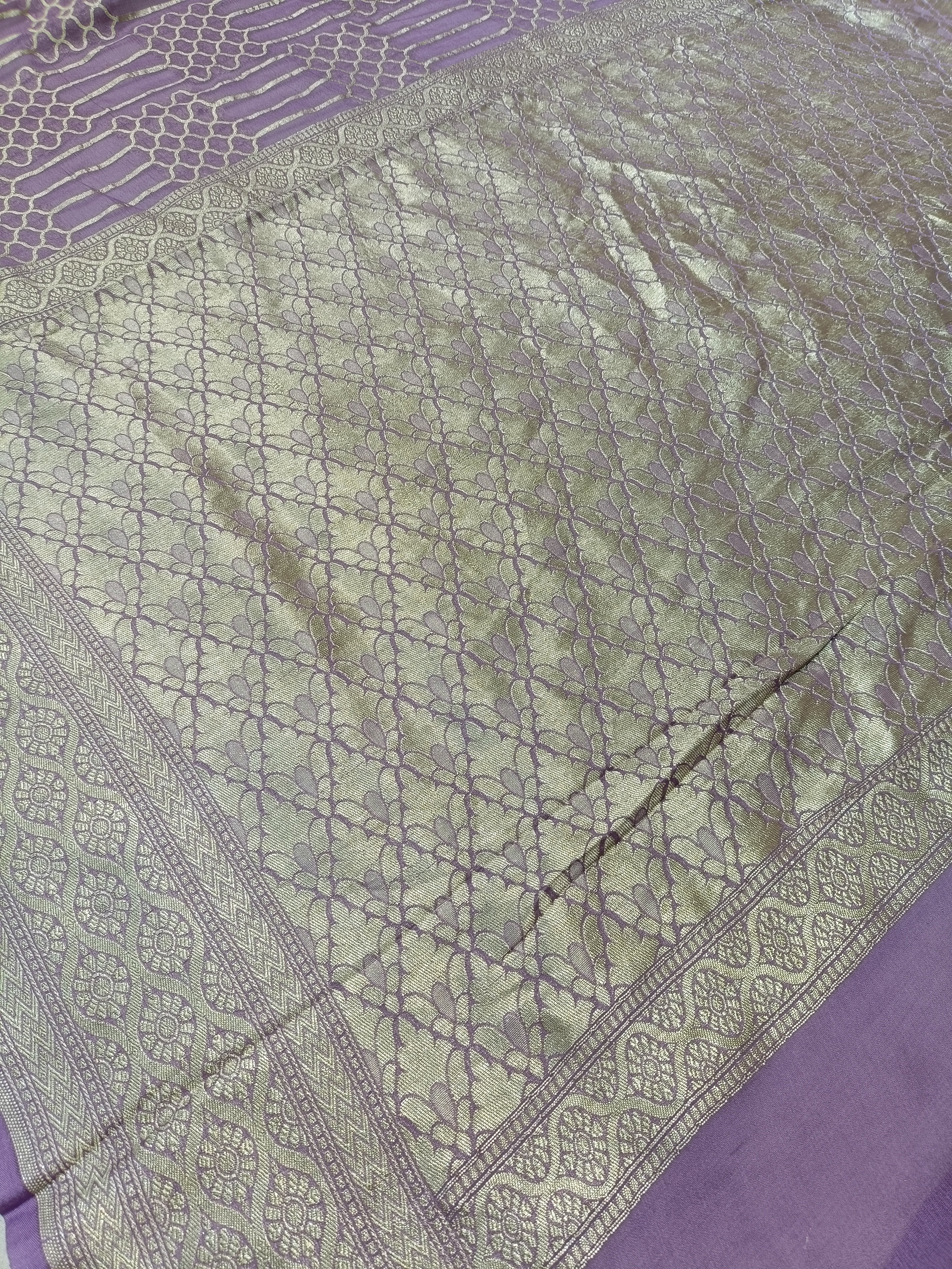 Banarasi Pure Georjette Purple Saree