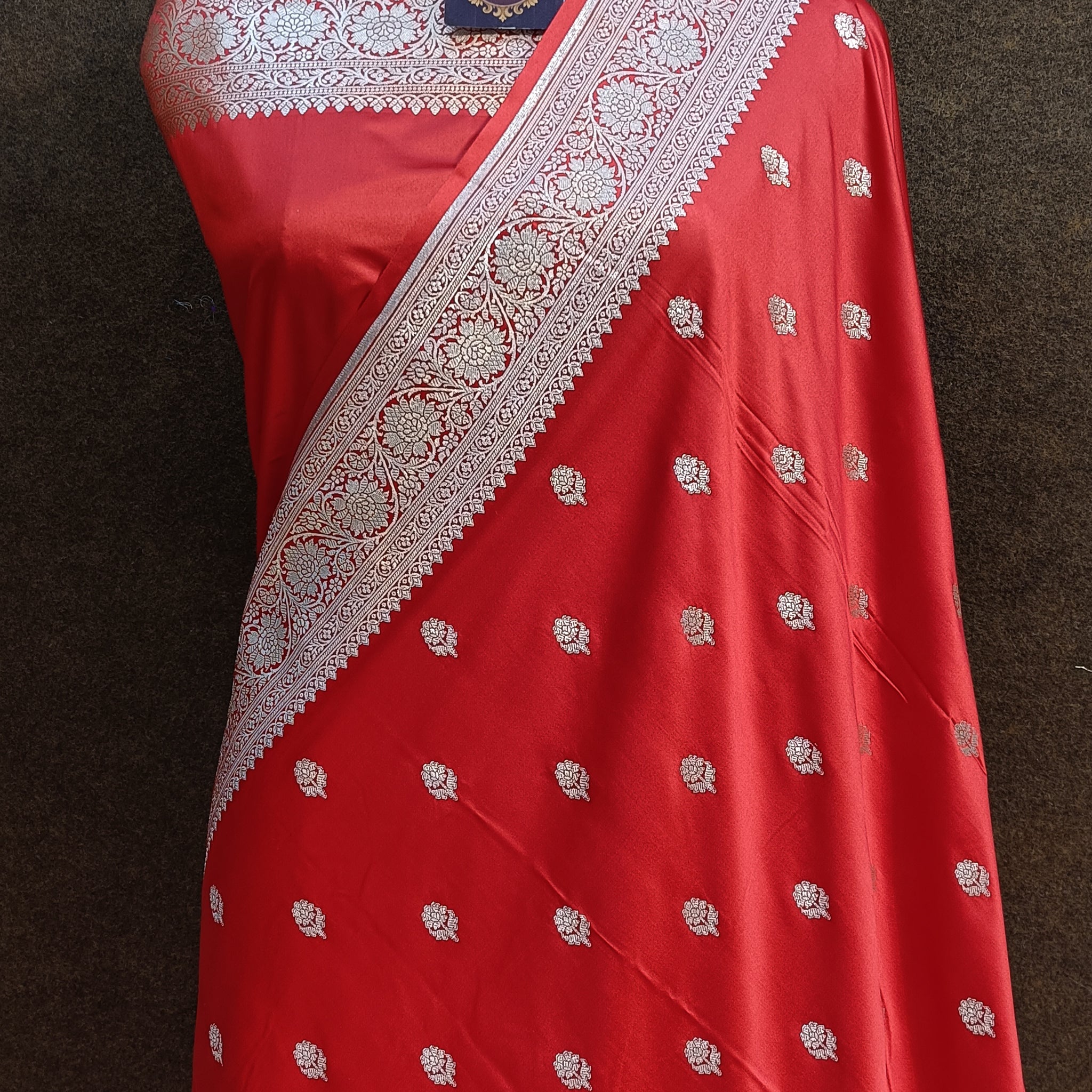 Banarasi Mashru Silk Red Saree