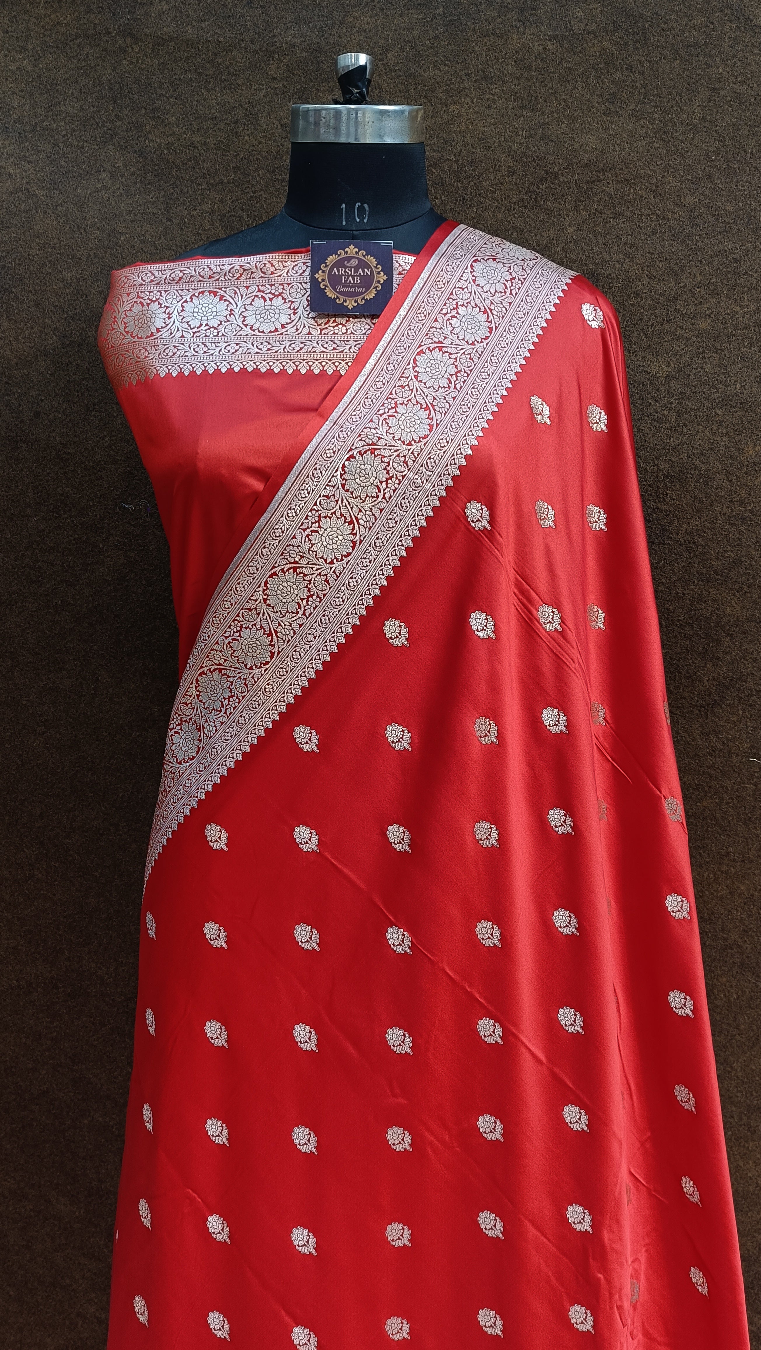 Banarasi Mashru Silk Red Saree