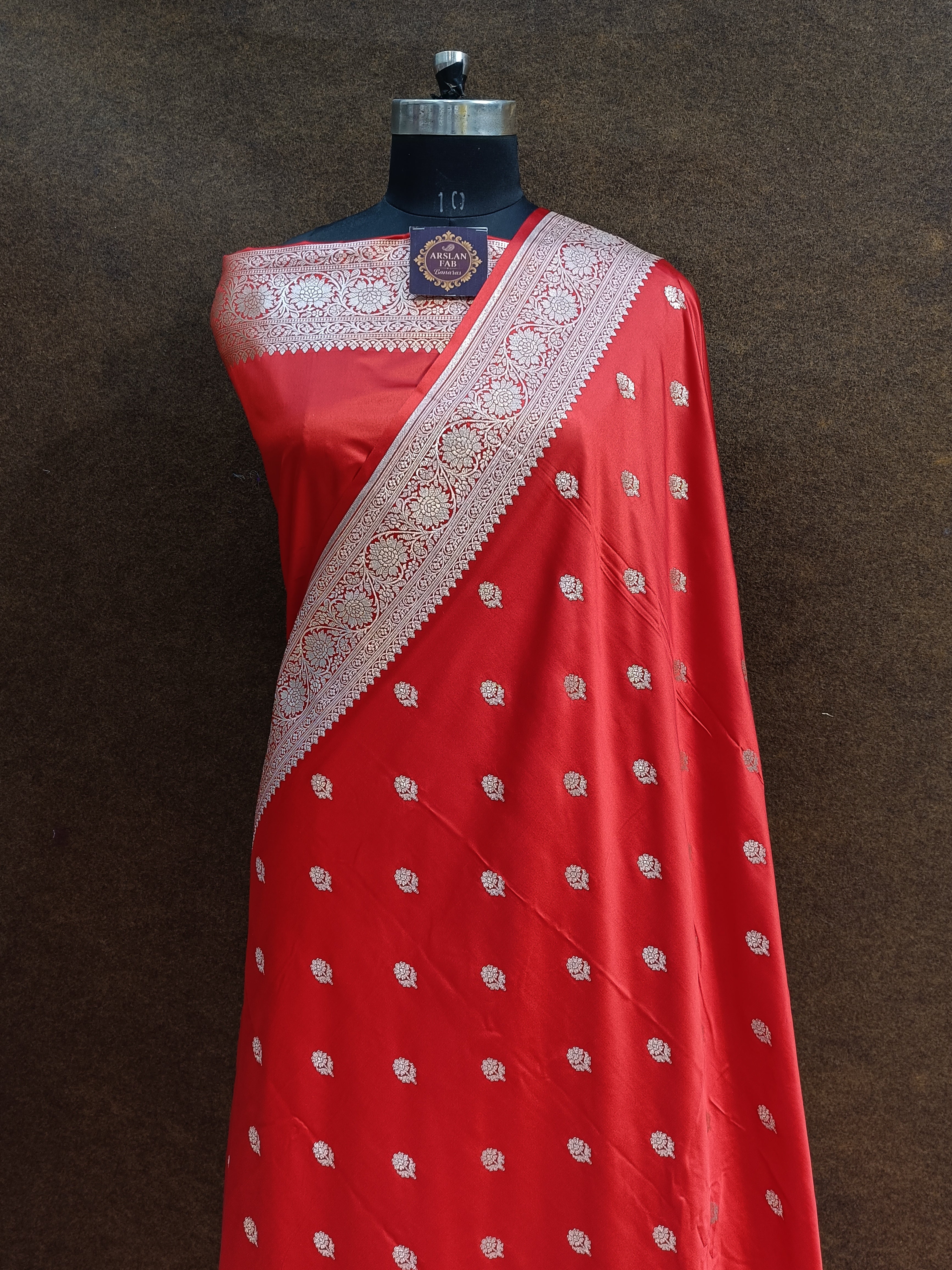 Banarasi Mashru Silk Red Saree
