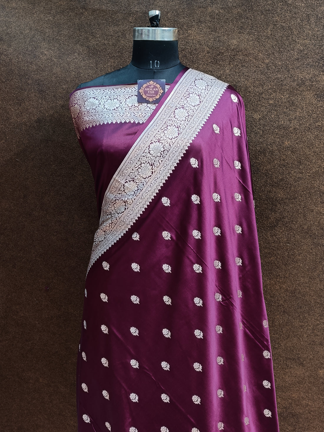 Banarasi Mashru Silk Purple Wine Saree