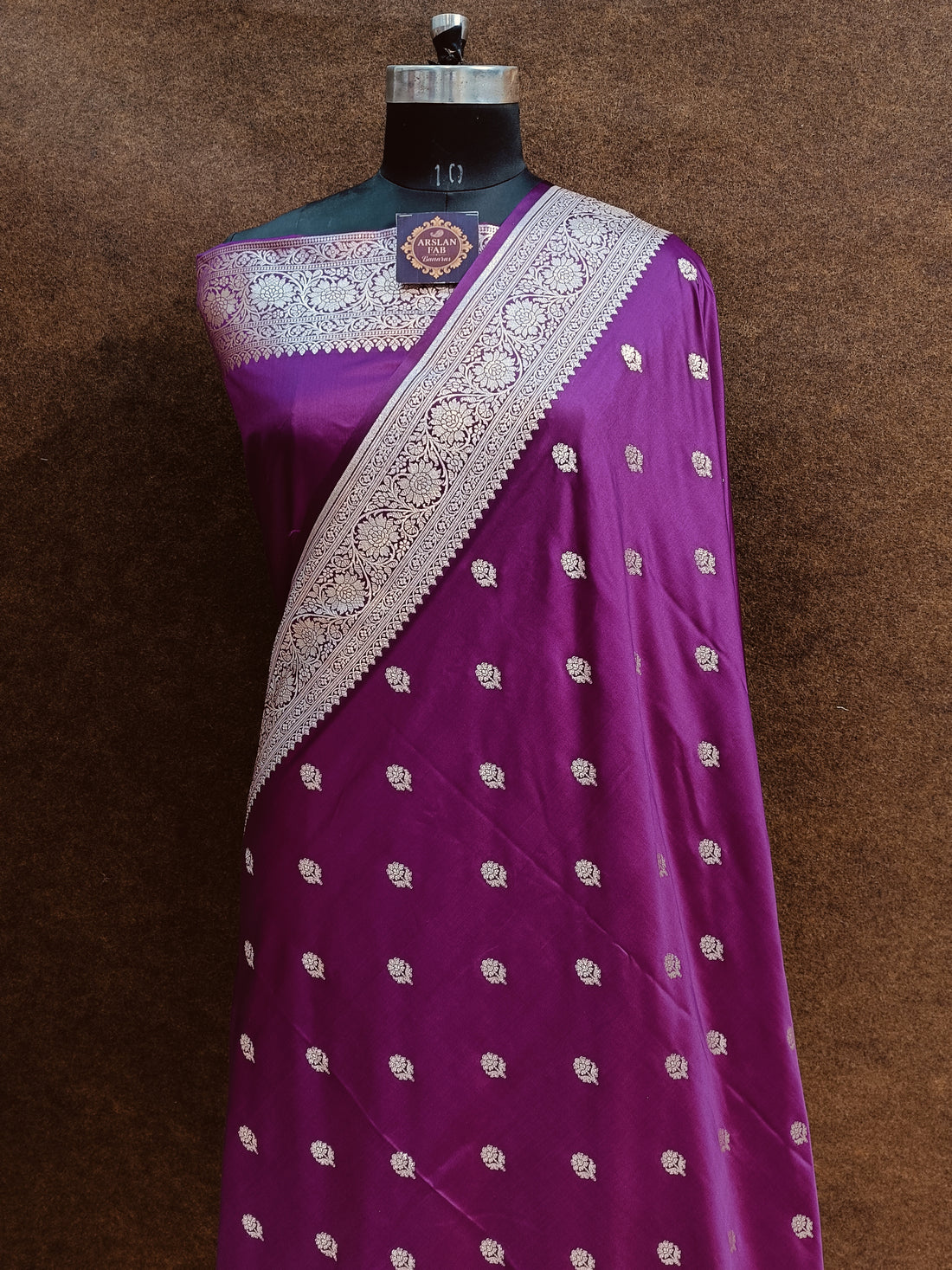 Banarasi Mashru Silk Magenta Saree