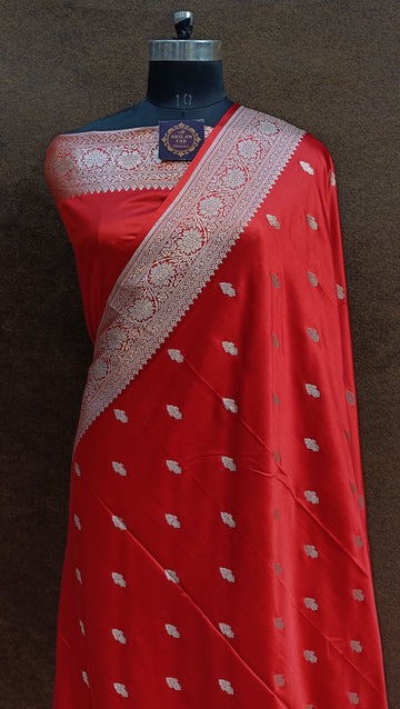Banarasi Mashru Silk Red Saree