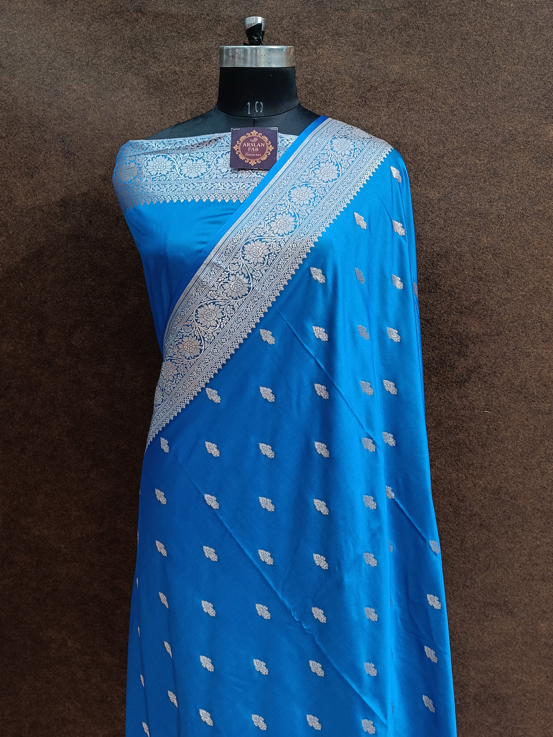Banarasi Mashru Silk Firozi Saree