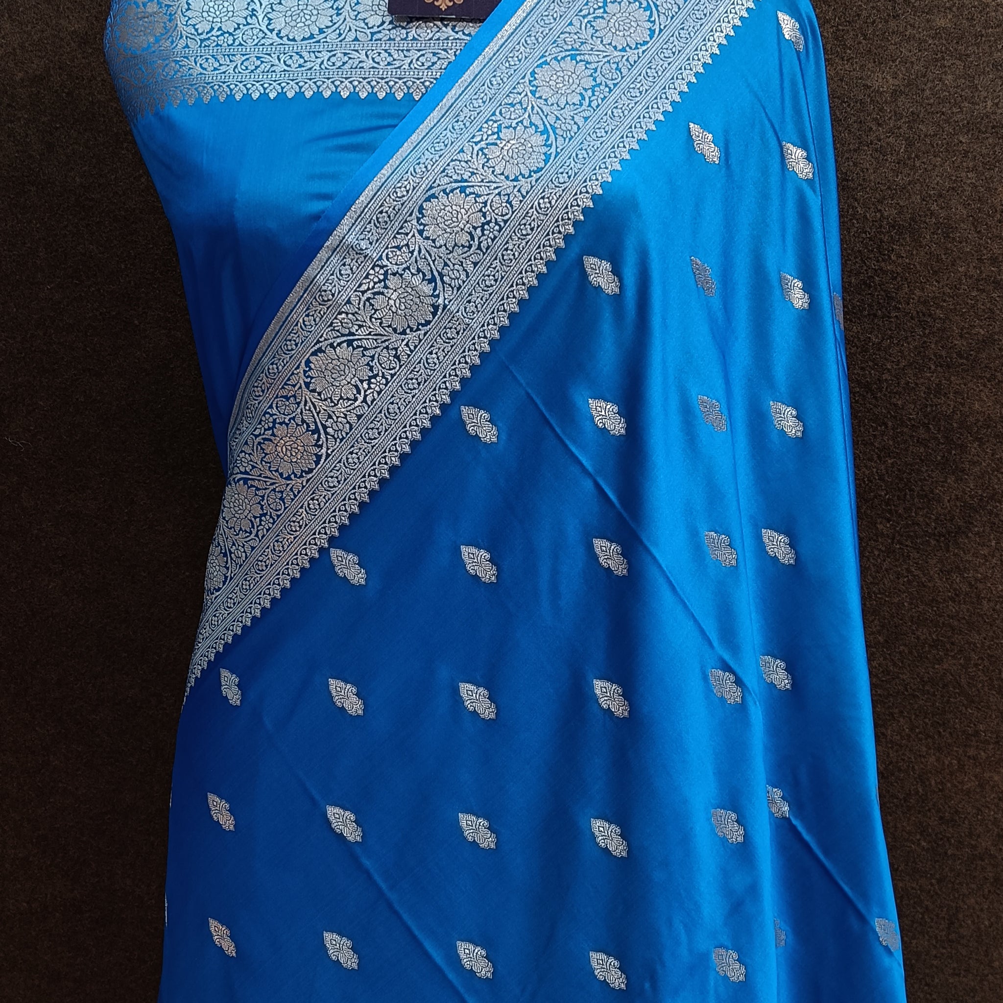 Banarasi Mashru Silk Firozi Saree