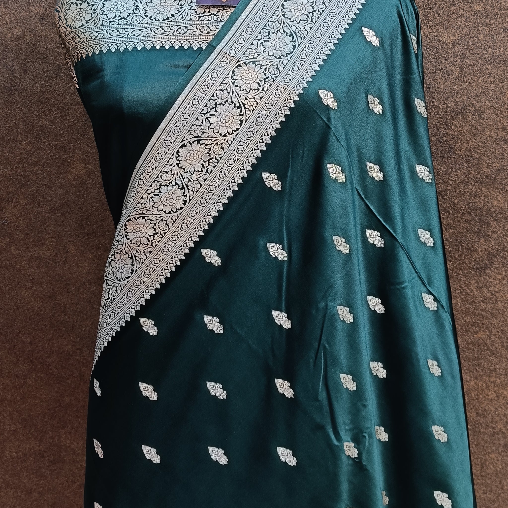 Banarasi Mashru Silk B Green Saree