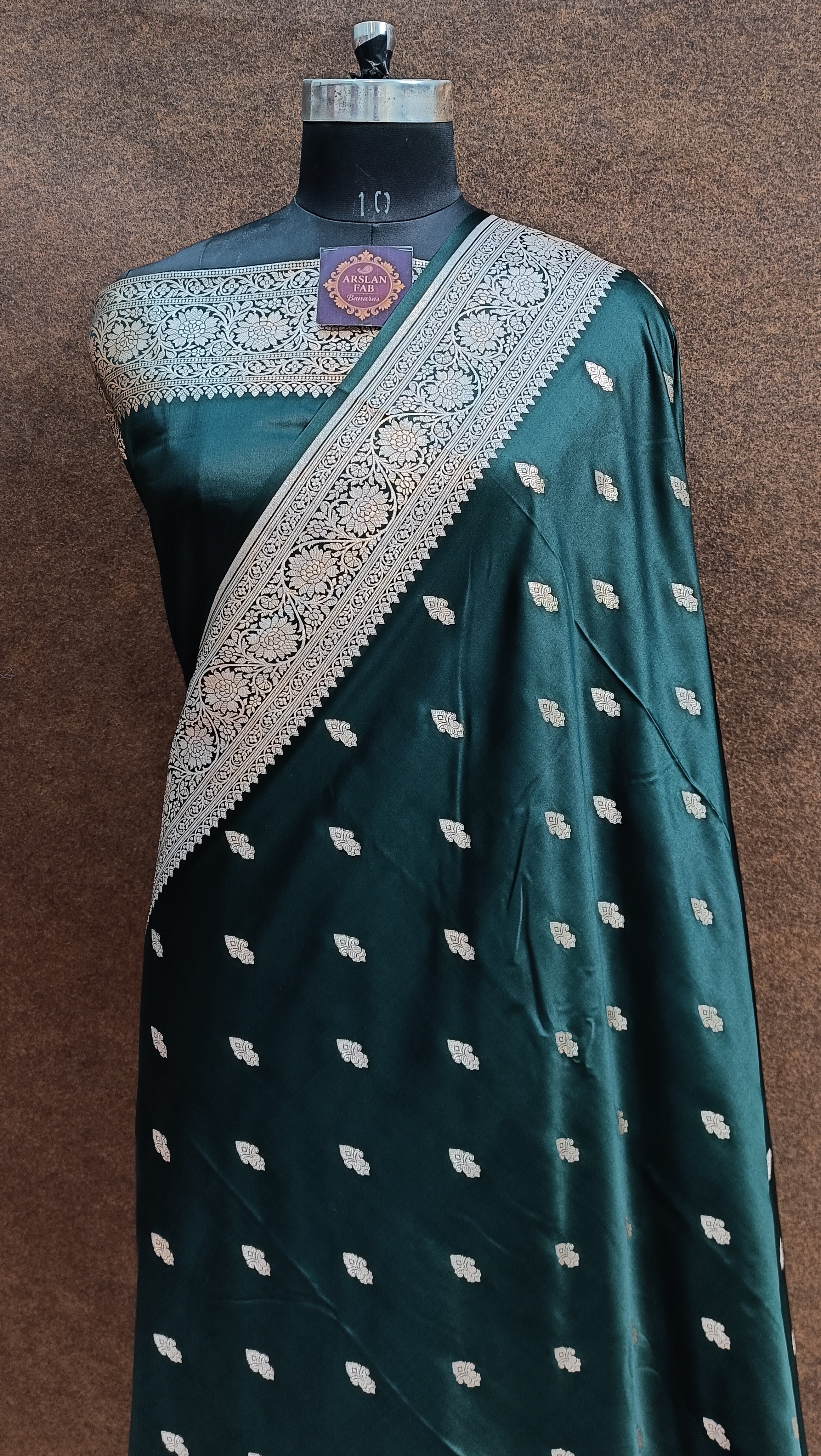 Banarasi Mashru Silk B Green Saree