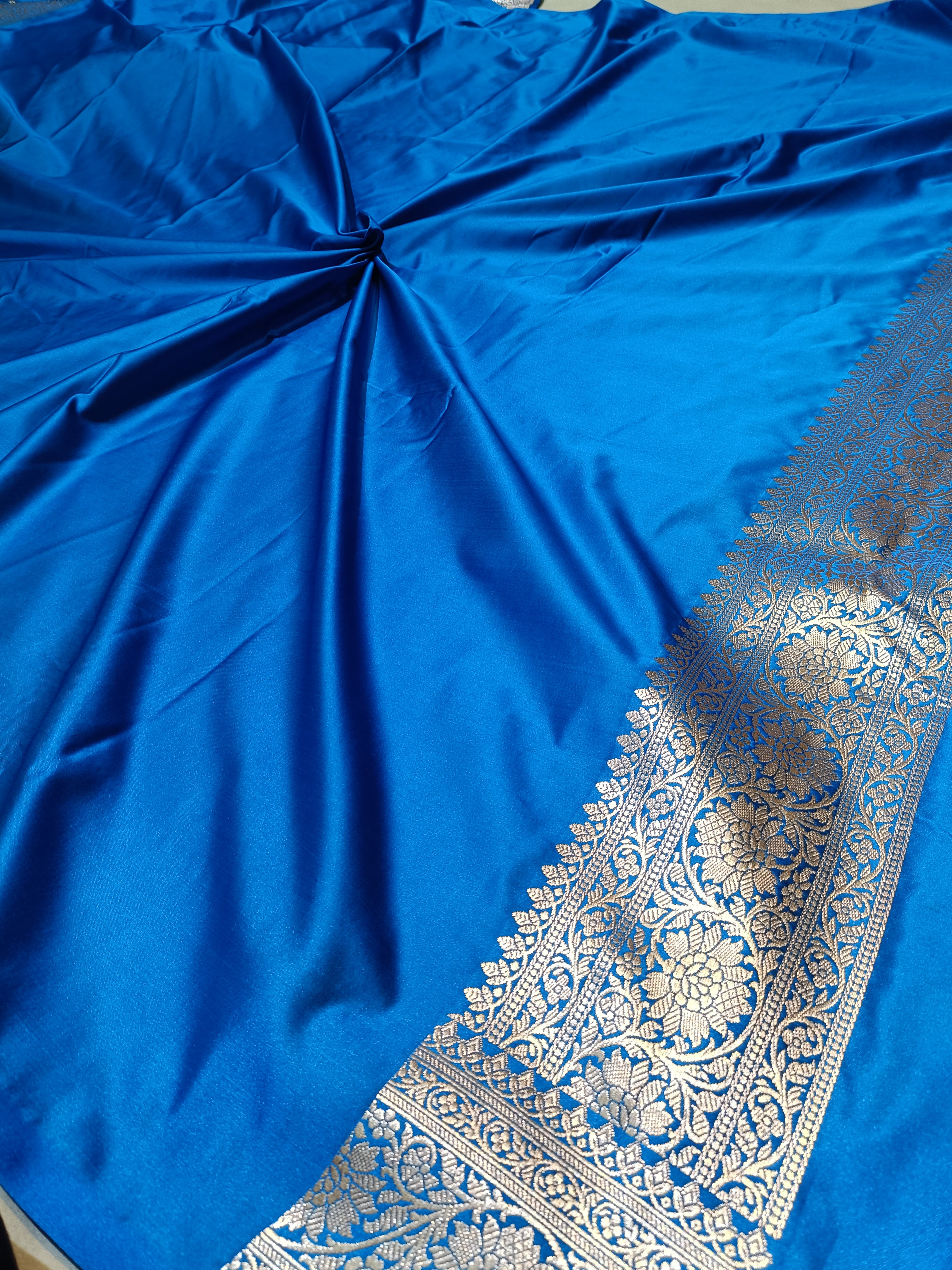 Banarasi Mashru Silk Firozi Saree