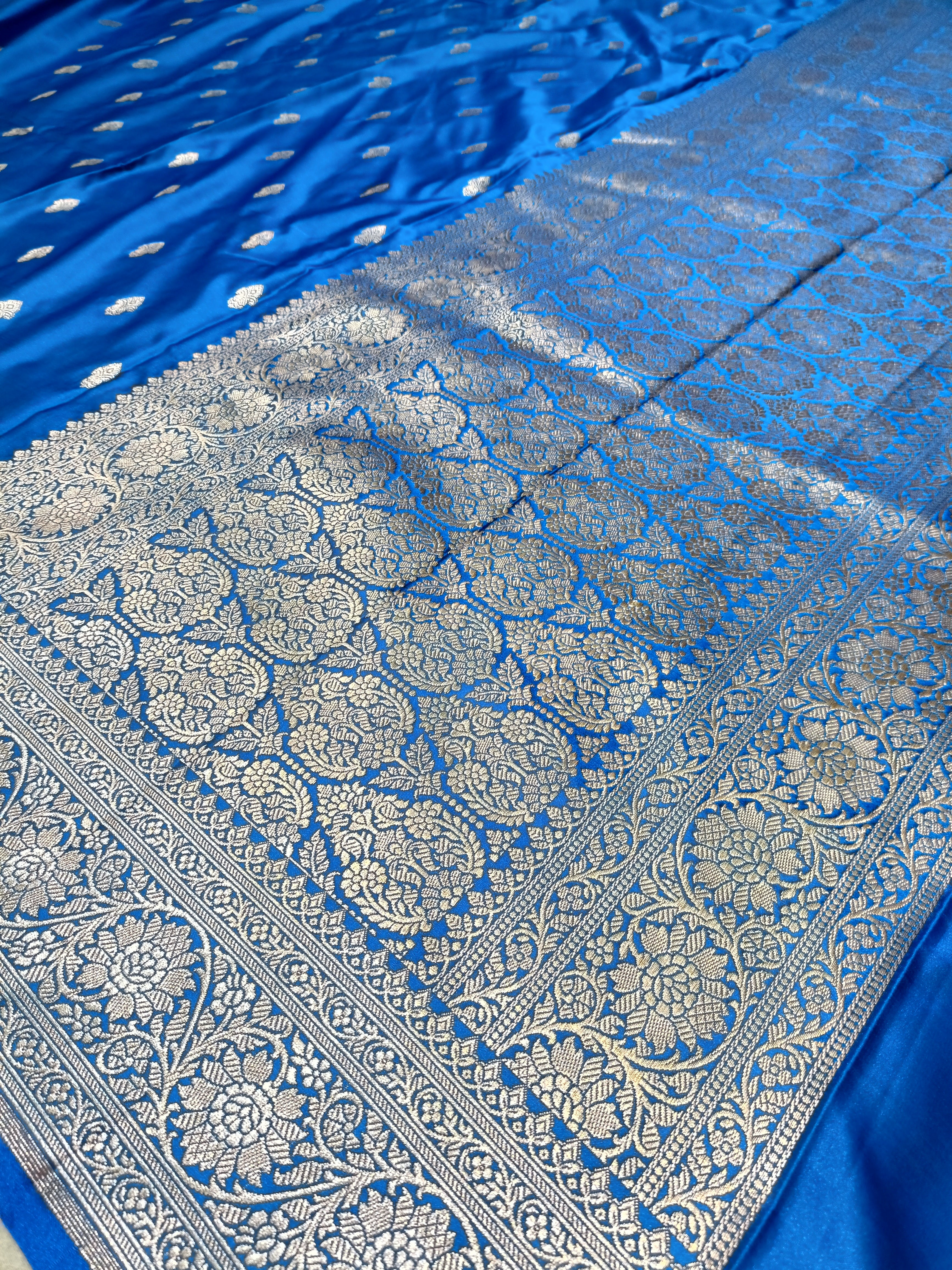 Banarasi Mashru Silk Firozi Saree