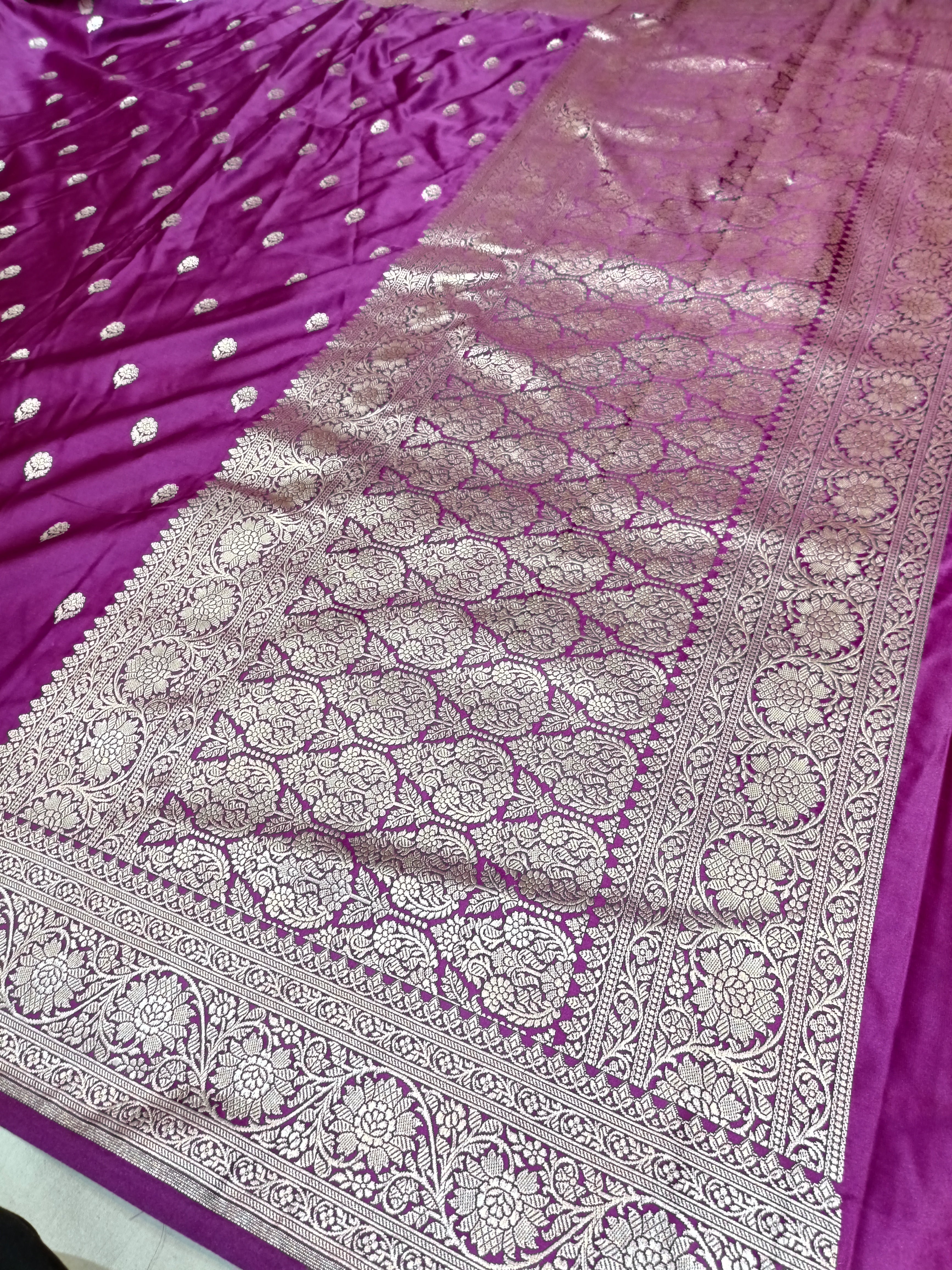 Banarasi Mashru Silk Purple Saree