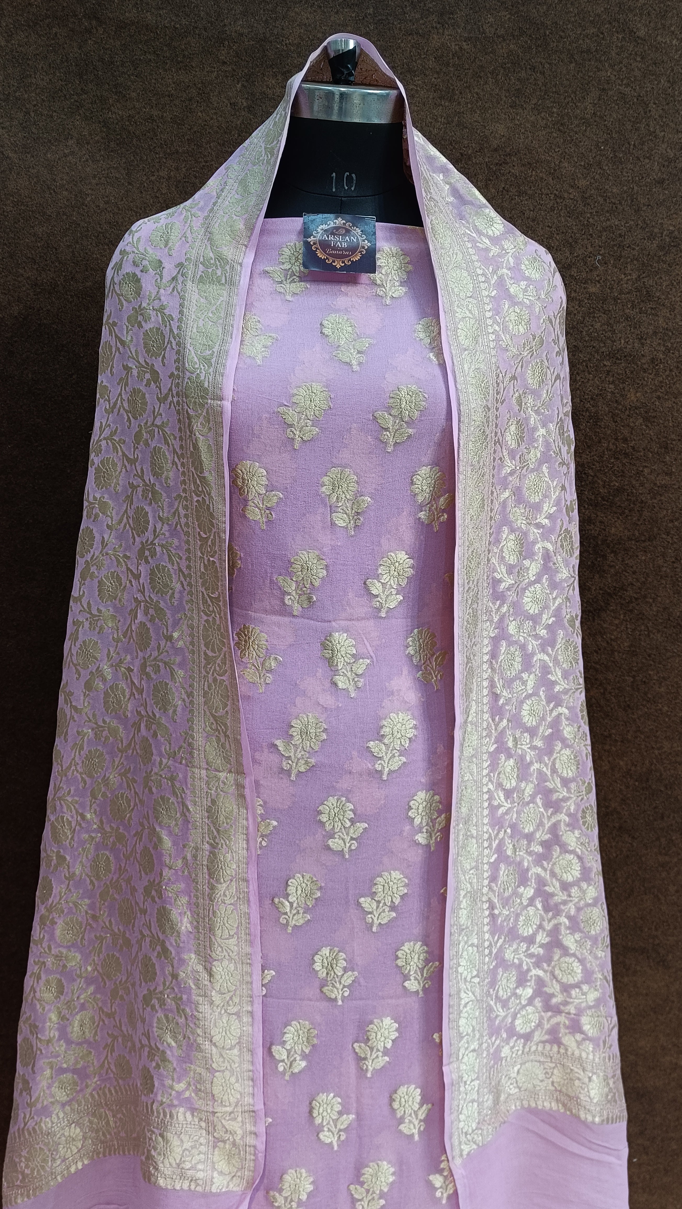 Banarasi Pure Khaddi Gerojette  Pink Suit