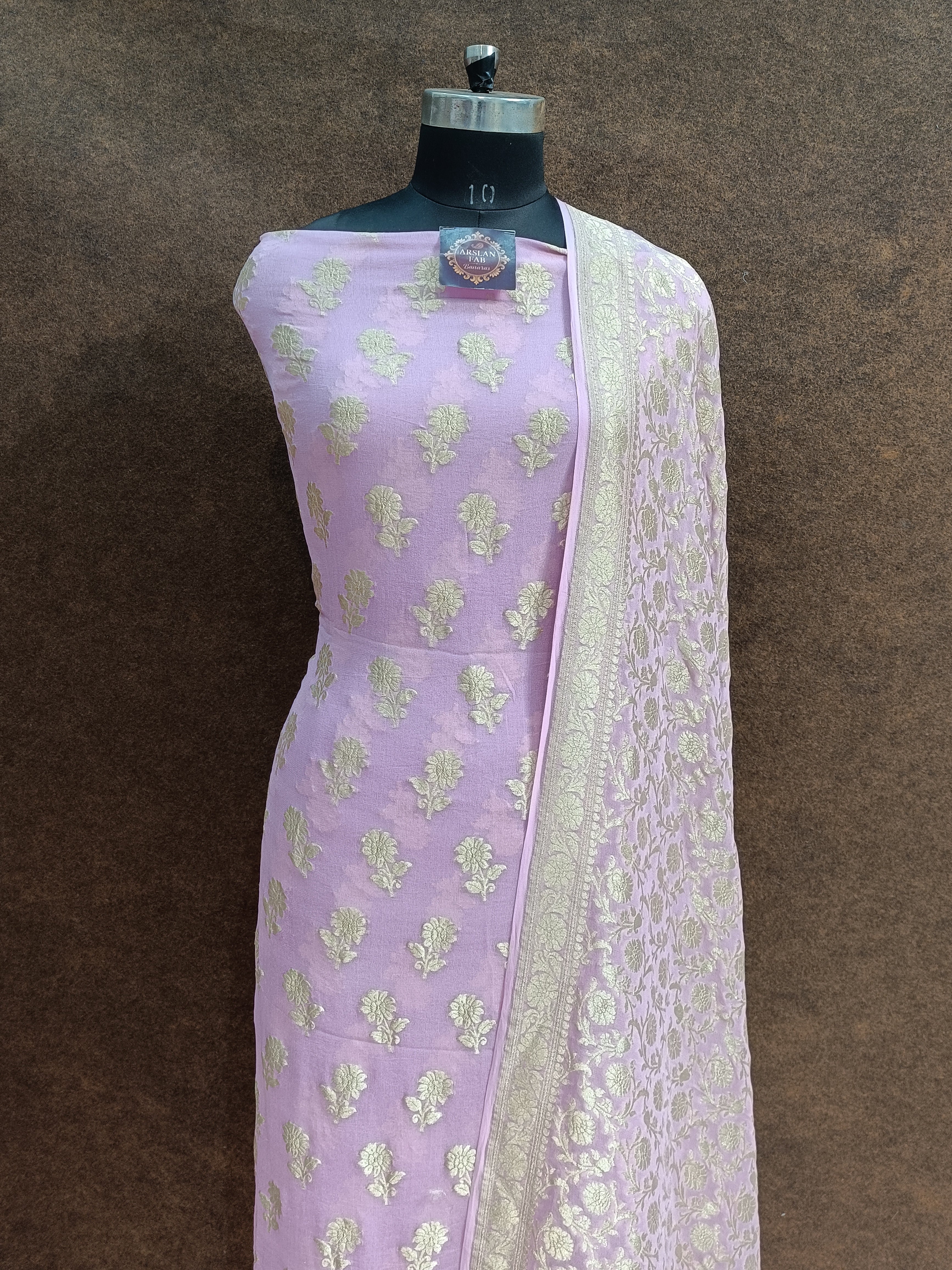 Banarasi Pure Khaddi Gerojette  Pink Suit