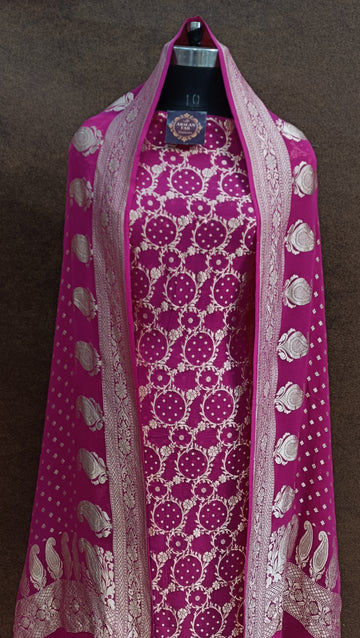 Banarasi Pure Khddi Georjette Rani Suit