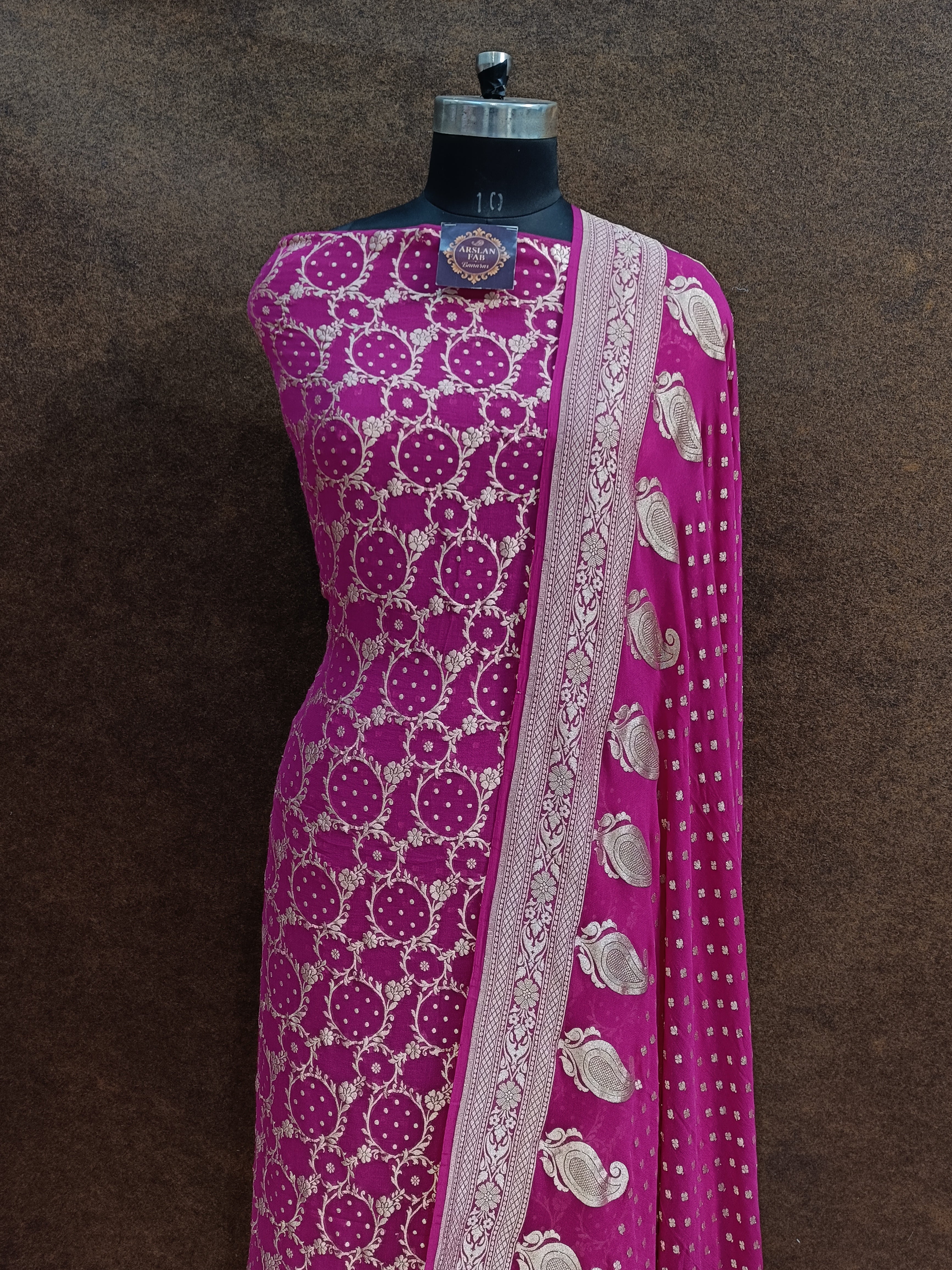 Banarasi Pure Khddi Georjette Rani Suit