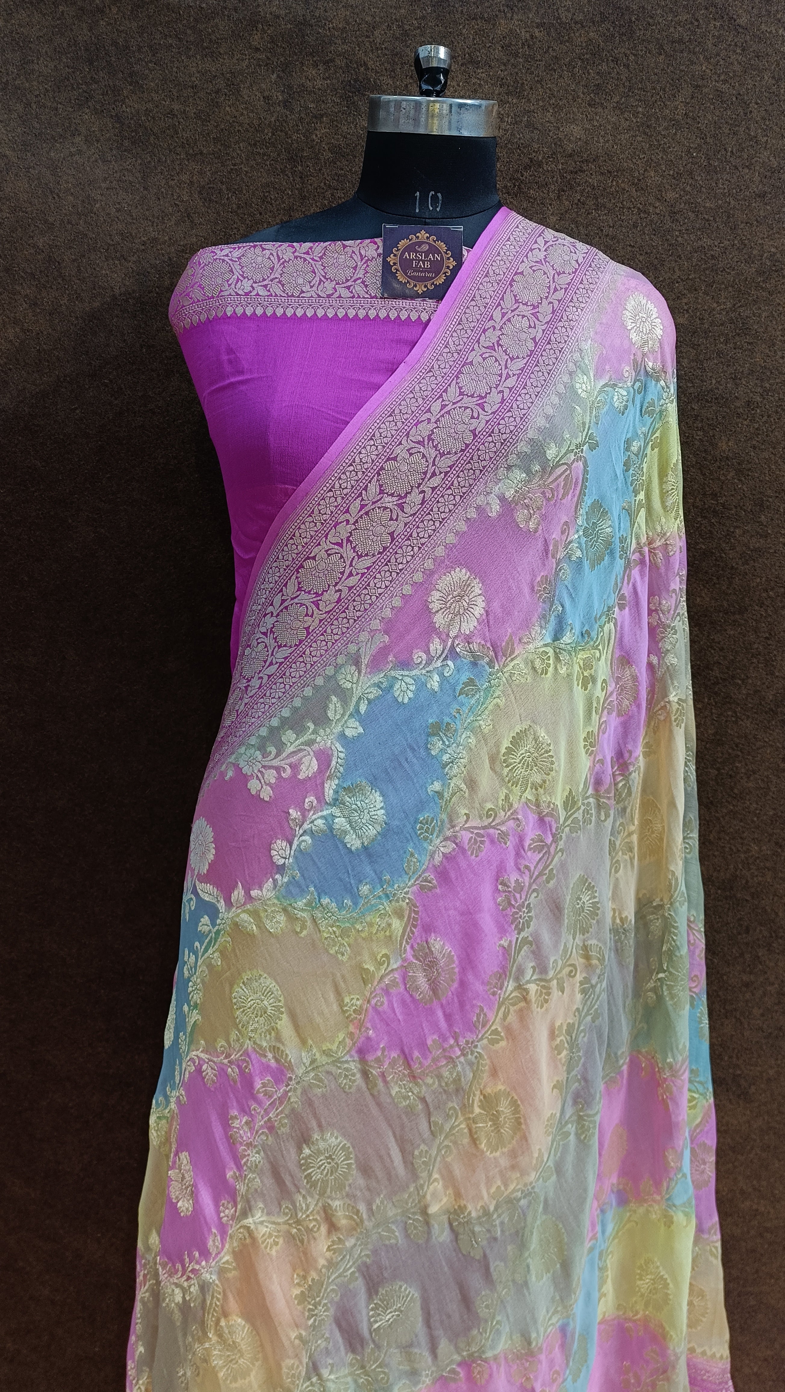 Banarasi Pure Khaddi Georjette Rangkat Saree