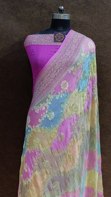 Banarasi Pure Khaddi Georjette Rangkat Saree
