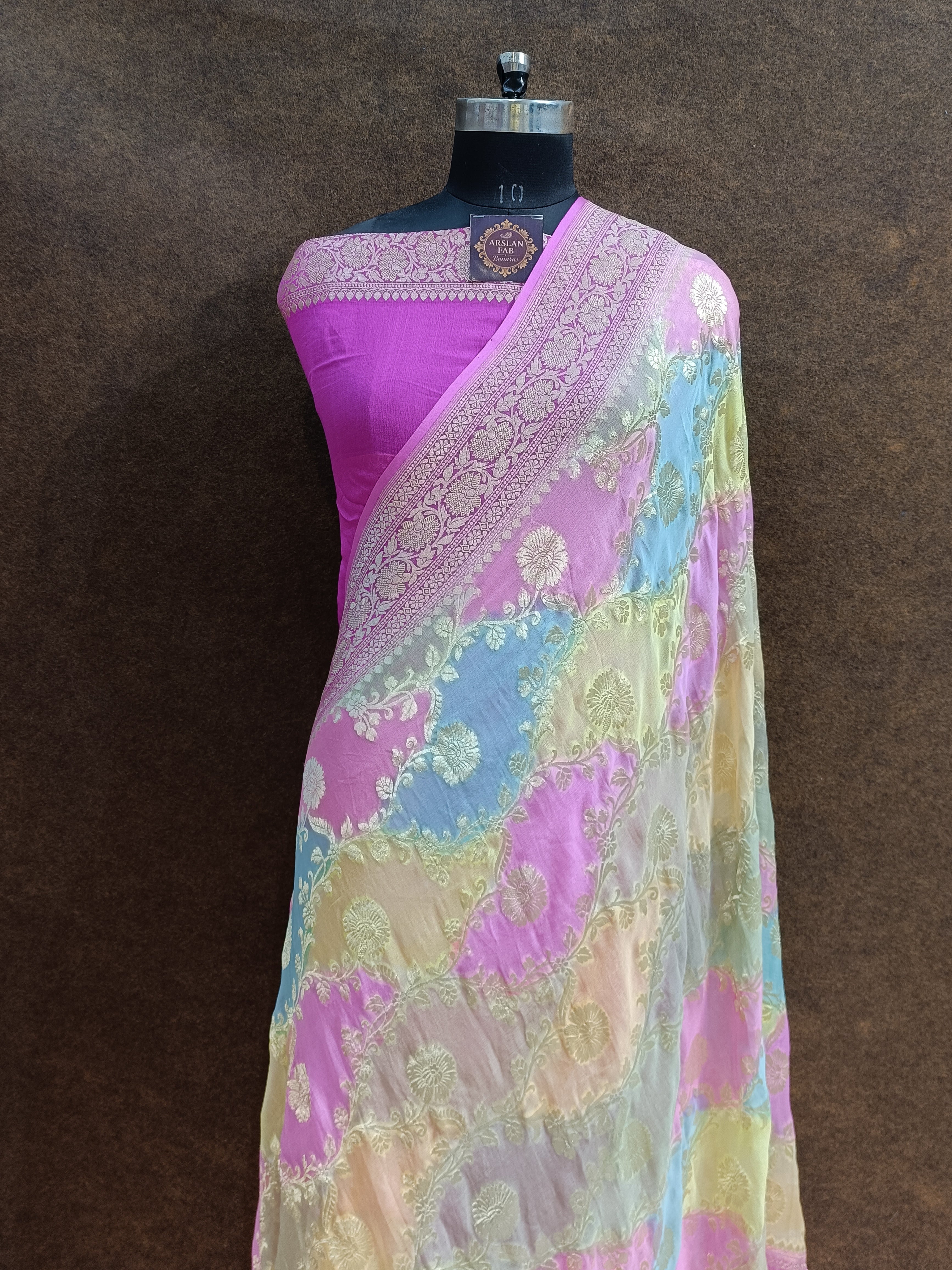 Banarasi Pure Khaddi Georjette Rangkat Saree