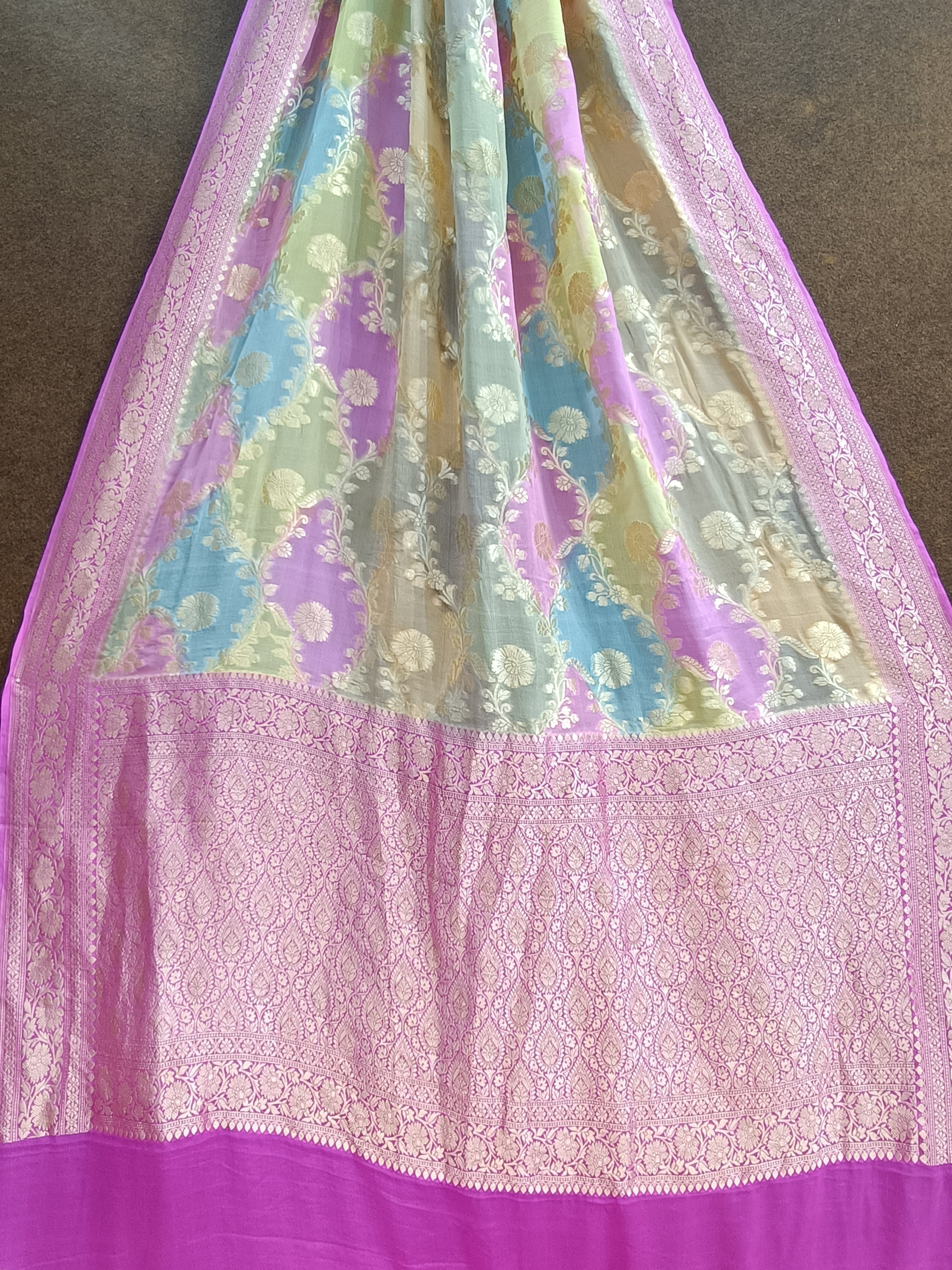 Banarasi Pure Khaddi Georjette Rangkat Saree