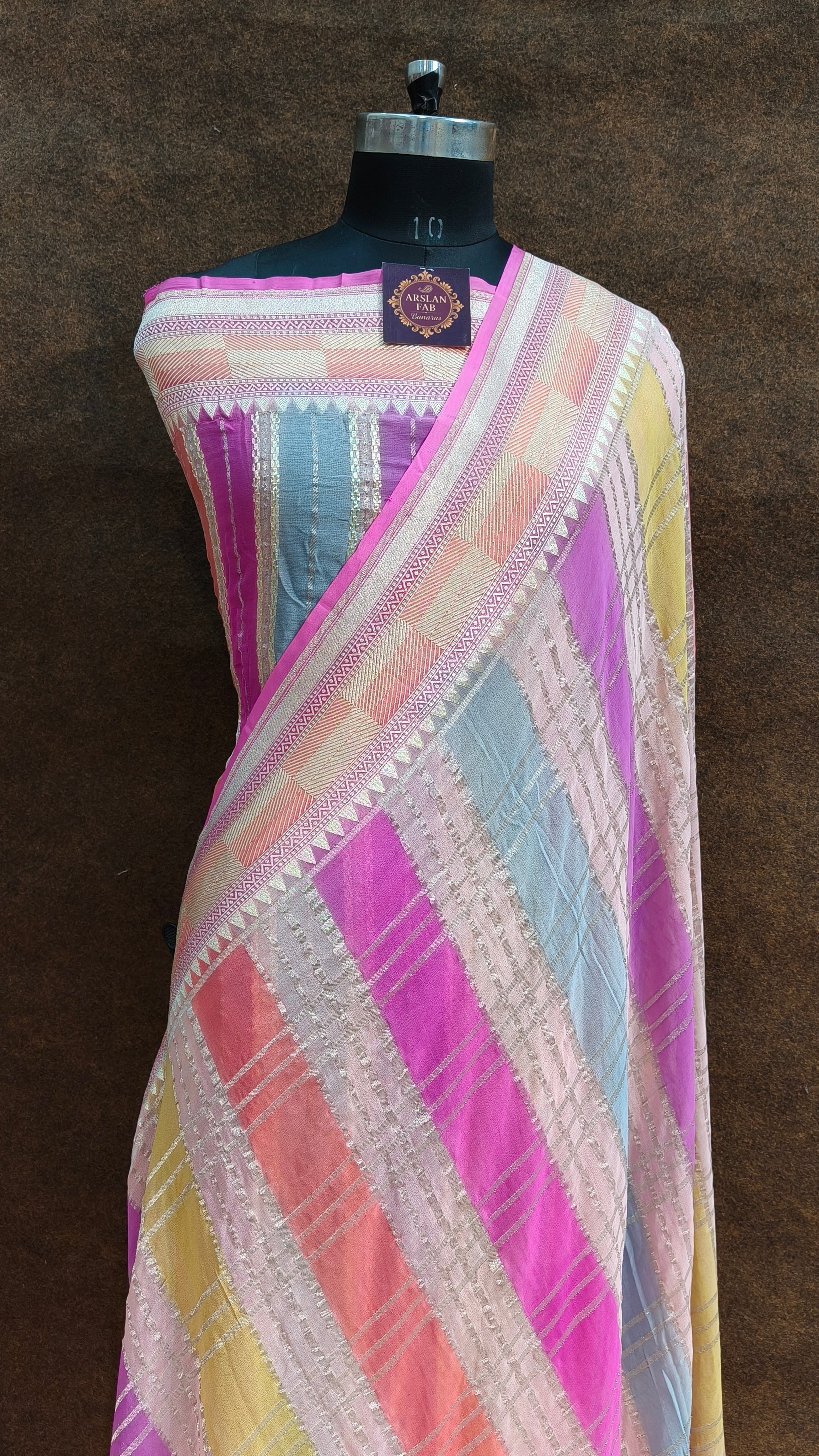 Banarasi Pure Khddi Georjette Rangkart Saree