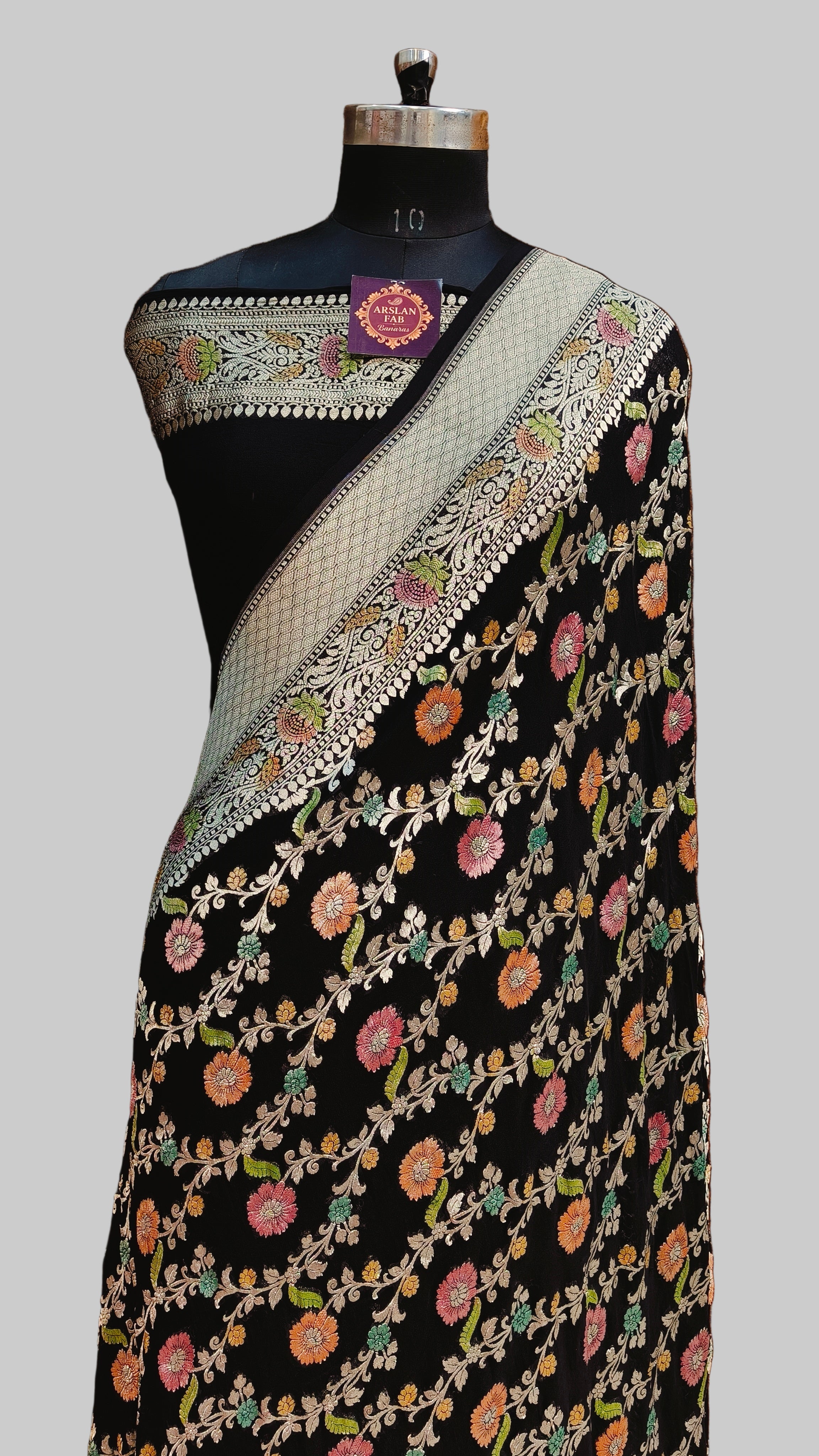 Banarasi Pure Khddi Georjette Meenakari Saree