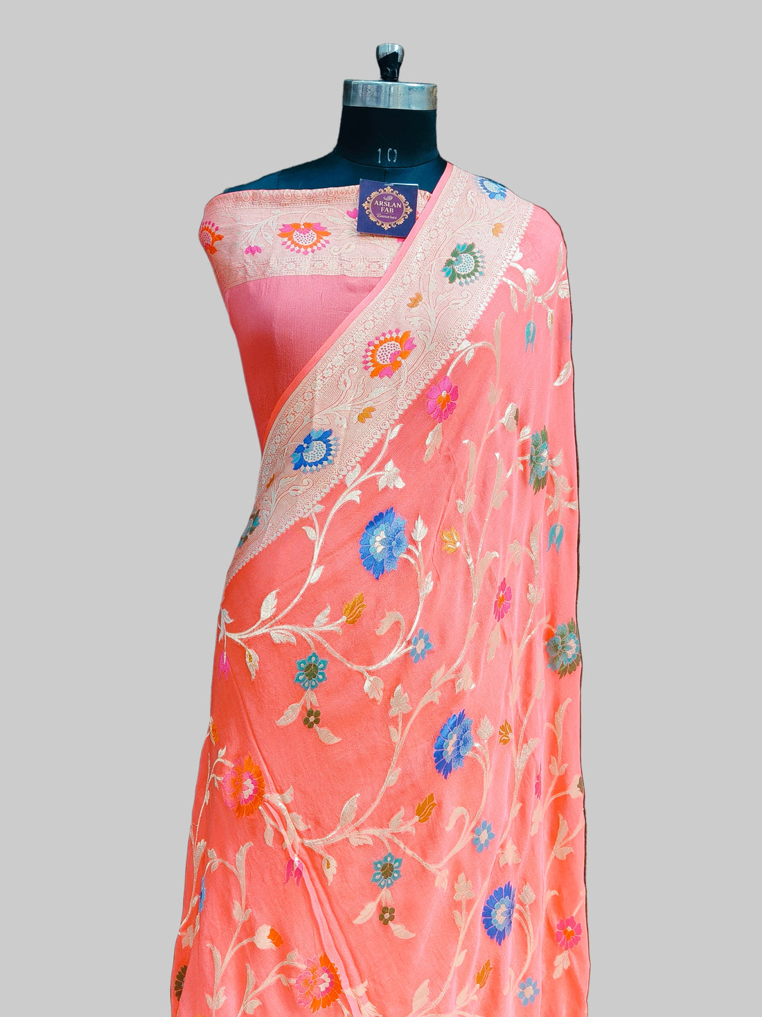 Banarasi Pure Khddi Georjette Meenakari Saree