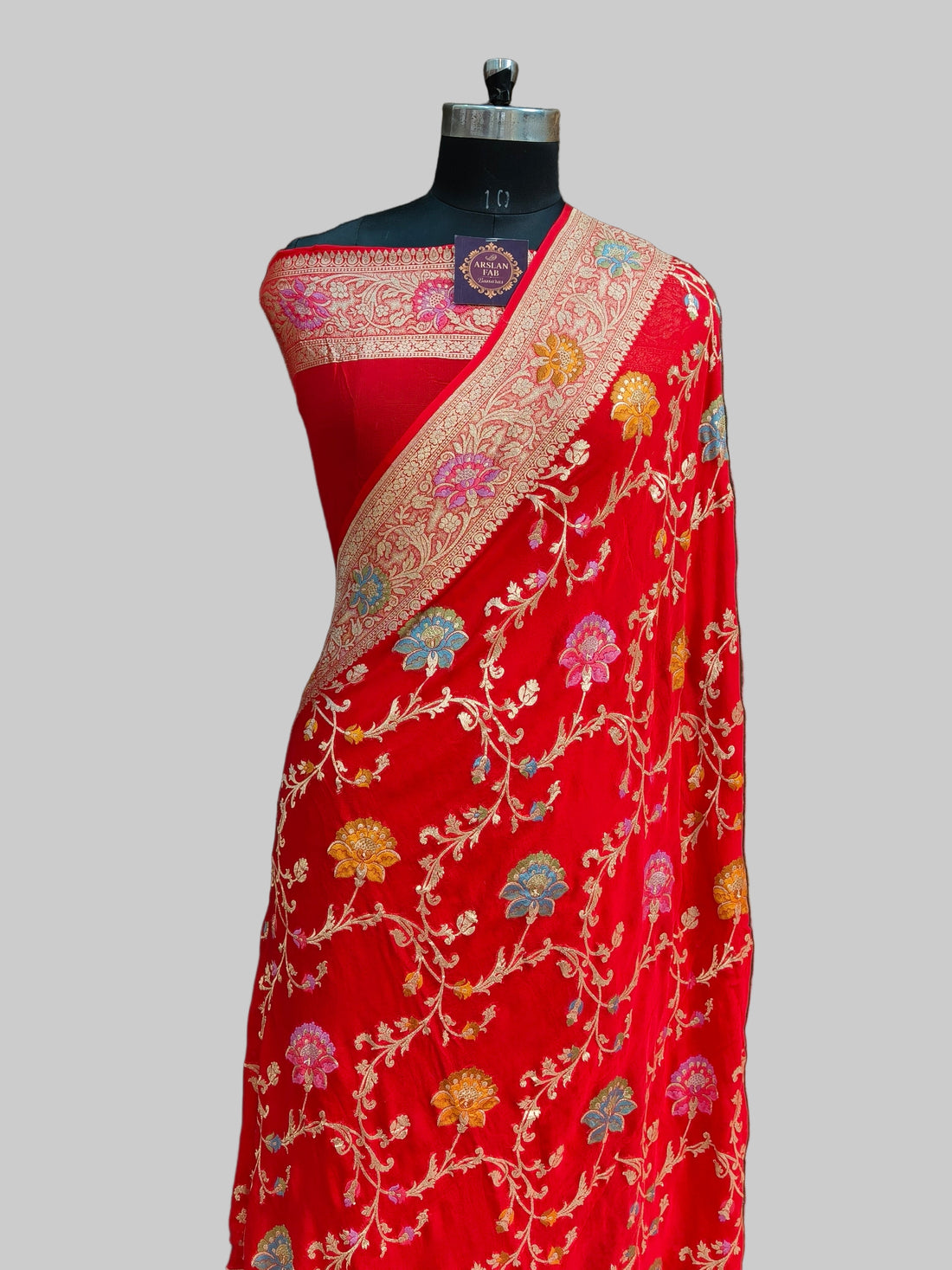 Banarasi Pure Khddi Georjette Meenakari Saree