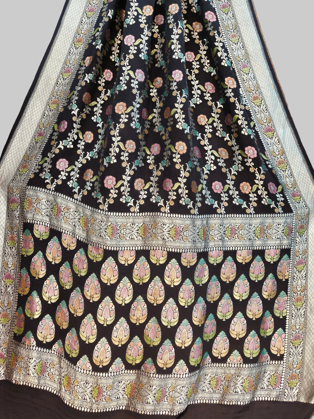 Banarasi Pure Khddi Georjette Meenakari Saree