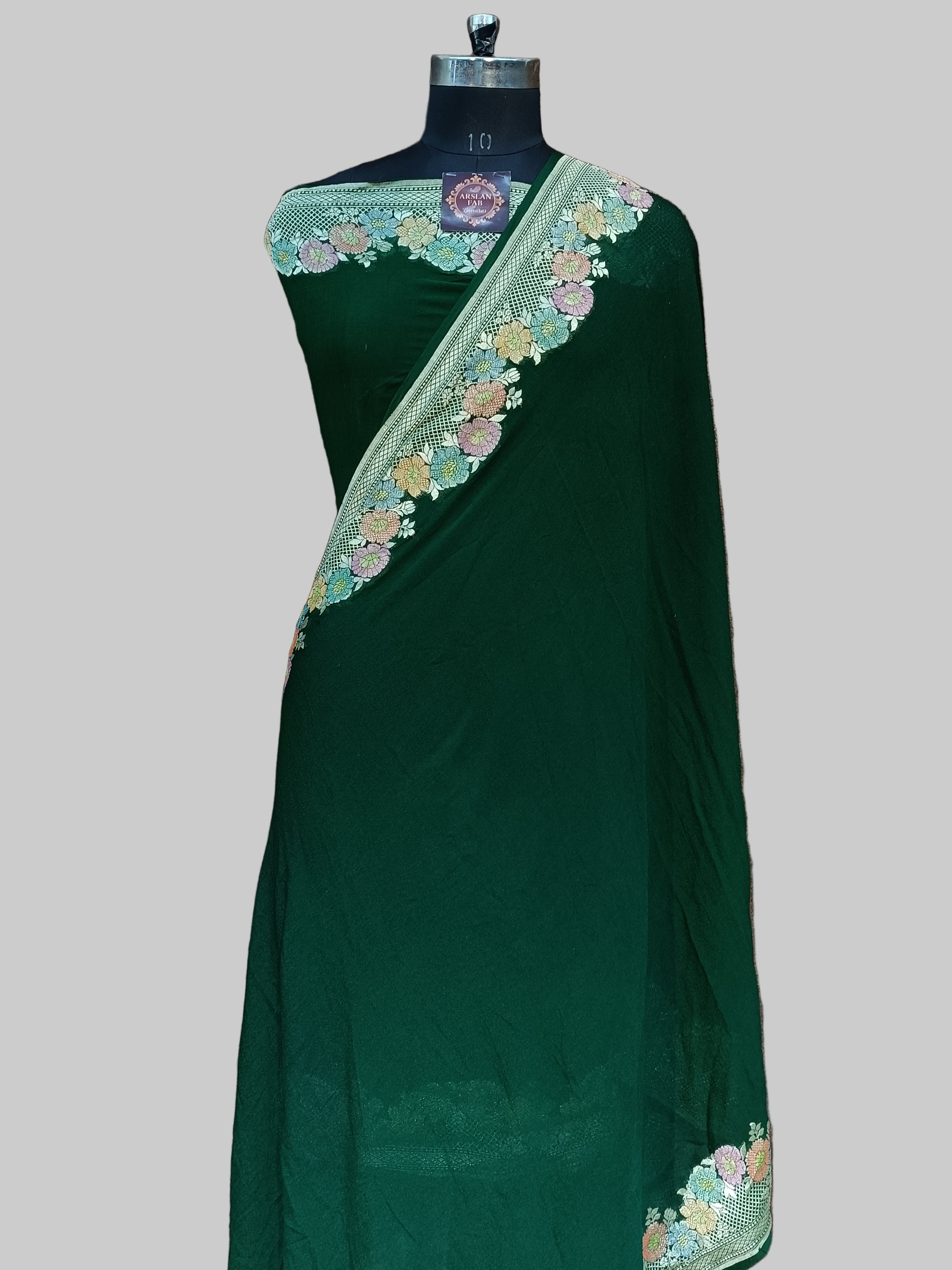 Pure  Khaddi Georjette Banarasi Saree Water Zari