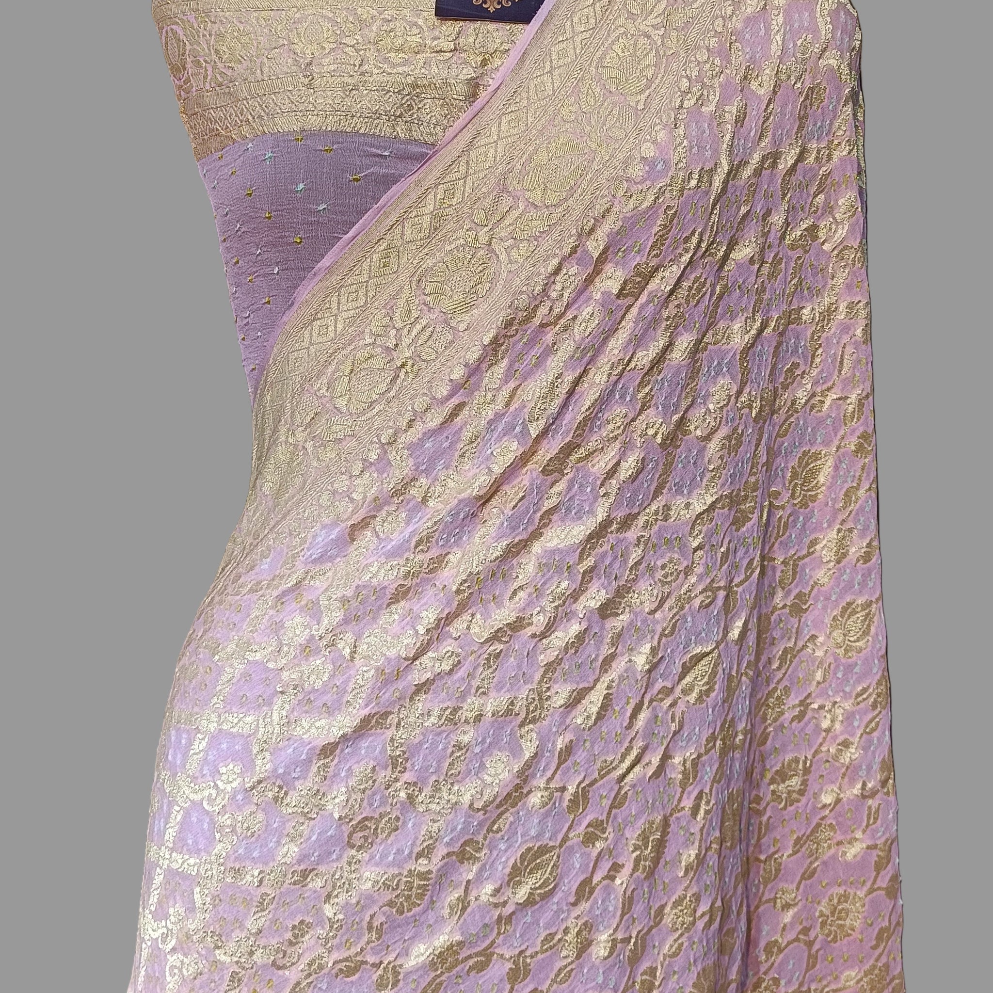 Pure Khddi Georgette Bandhej Banarasi Saree