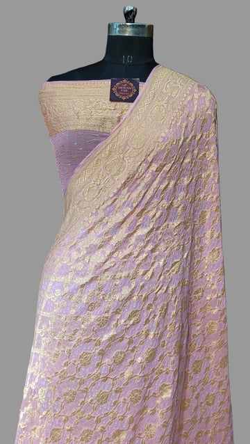 Pure Khddi Georgette Bandhej Banarasi Saree