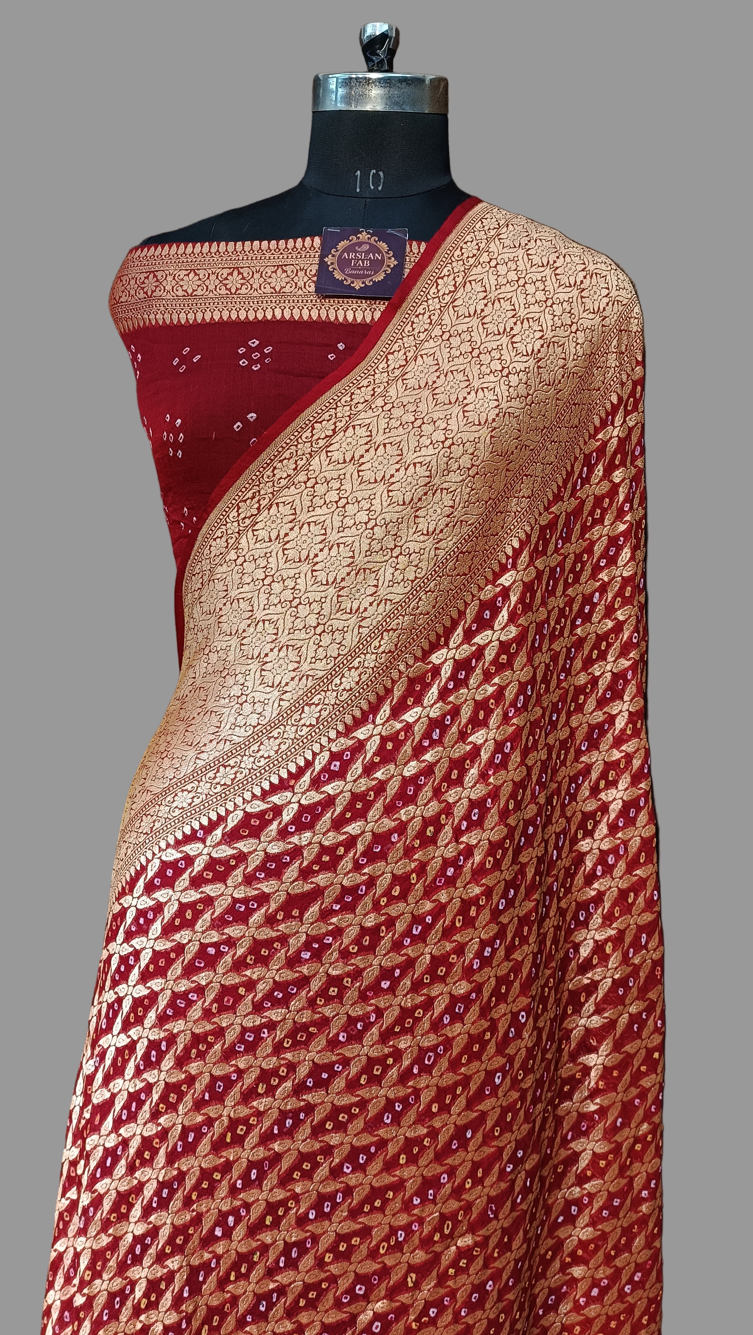 Pure Khddi Georgette  Bandhej Banarasi Saree