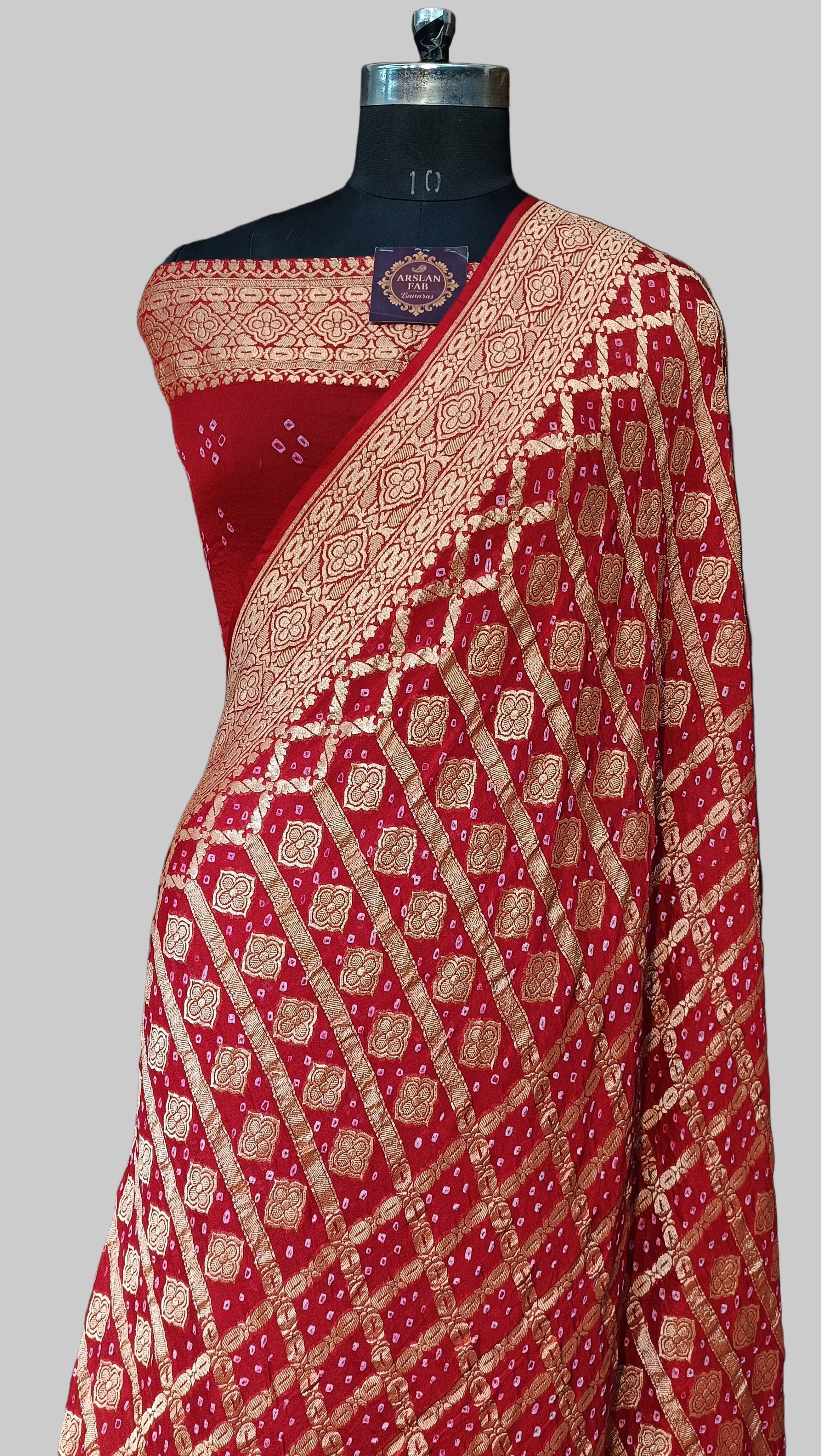 Pure Khddi Georgette Bandhej Banarasi Saree