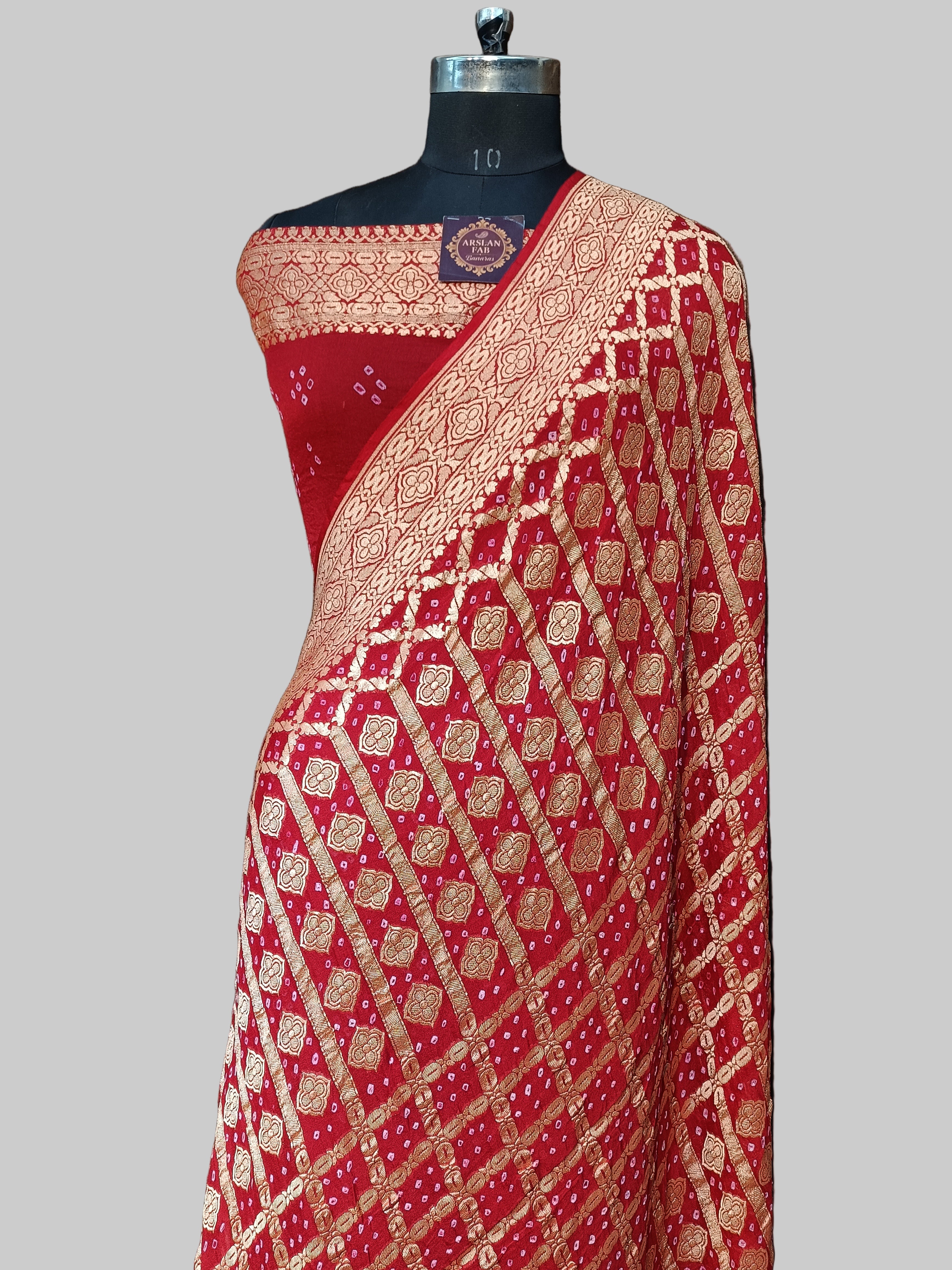 Pure Khddi Georgette Bandhej Banarasi Saree