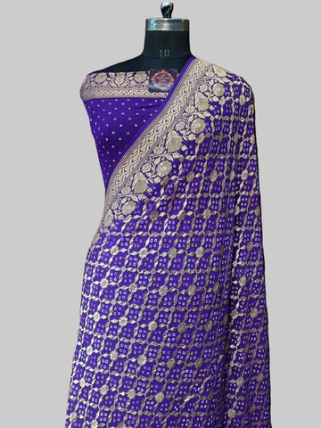 Pure Khddi Georgette Bandhej Banarasi Saree